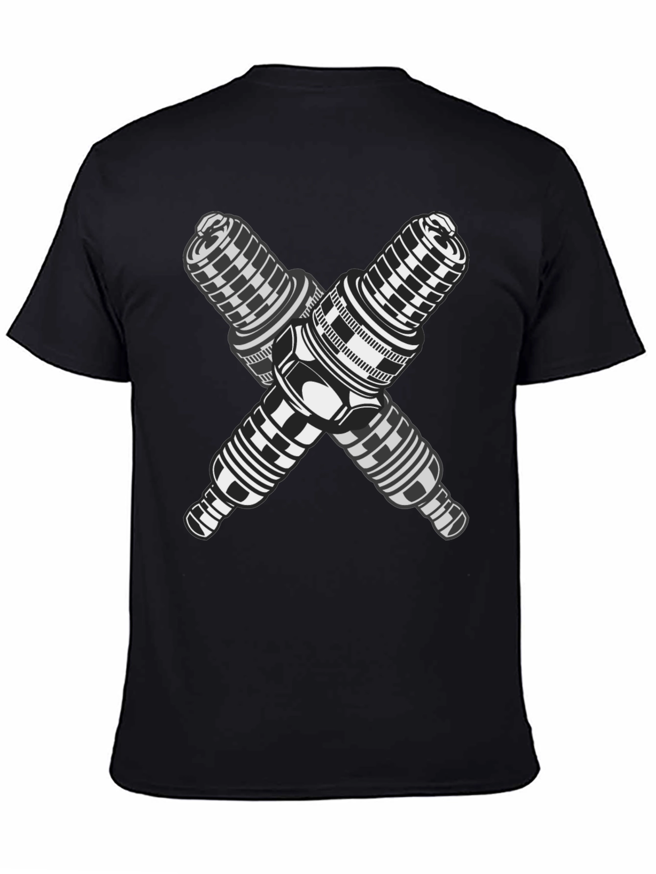 Crossed Spark Plugs Graphic T-Shirt