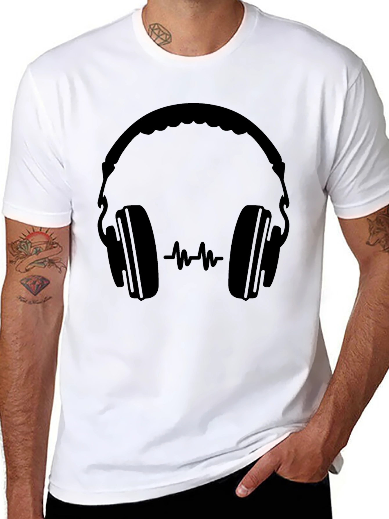 Headphones Graphic Tee - Modern Music Lover T-Shirt