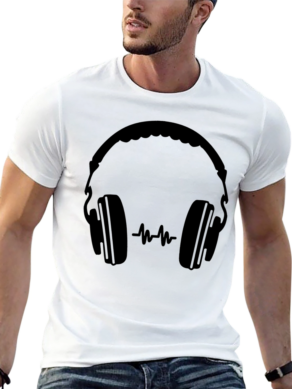 Headphones Graphic Tee - Modern Music Lover T-Shirt