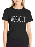 Workout Graphic Tee - Black Cotton