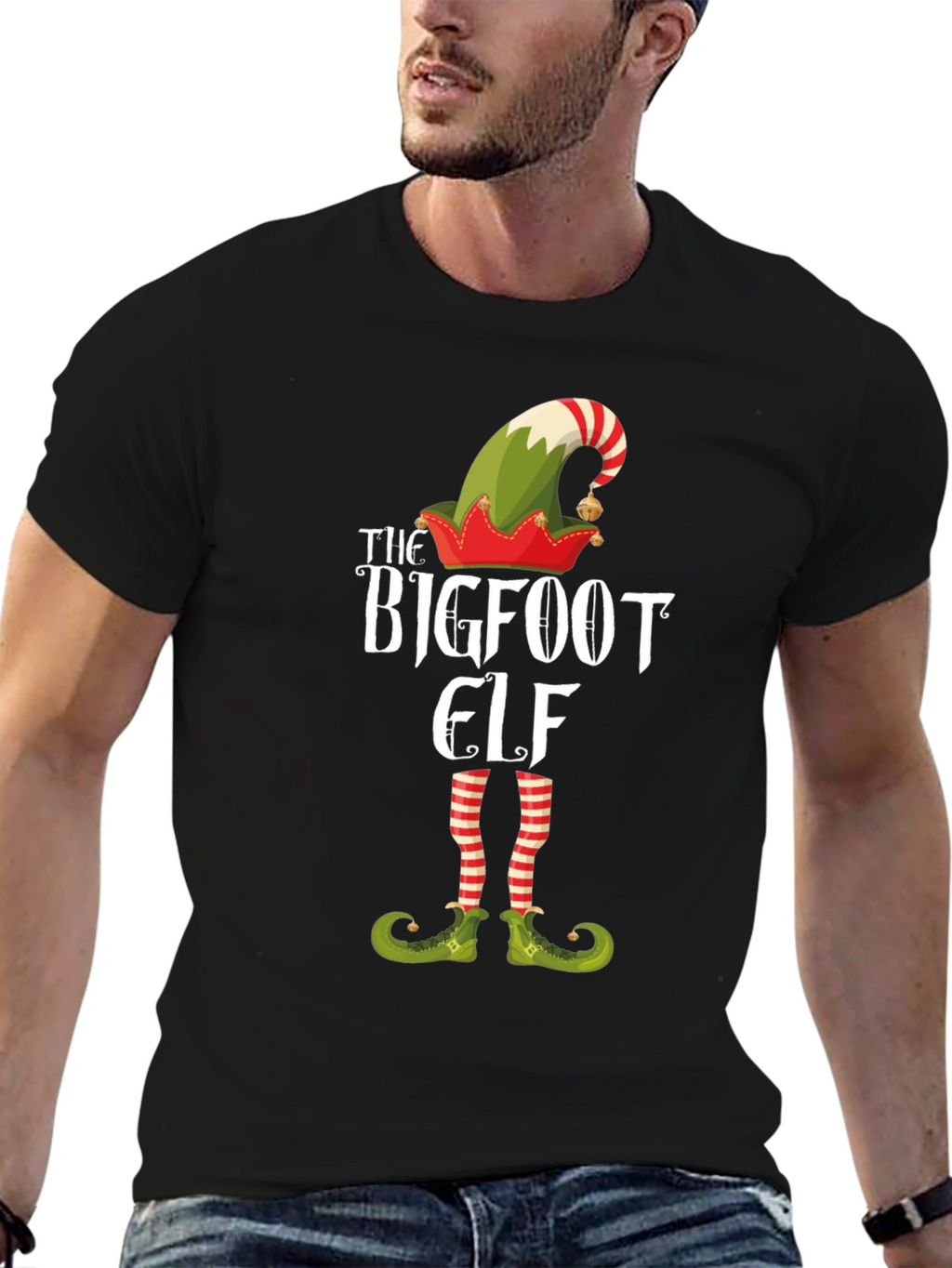 Bigfoot Elf Graphic Tee - Holiday Fun!