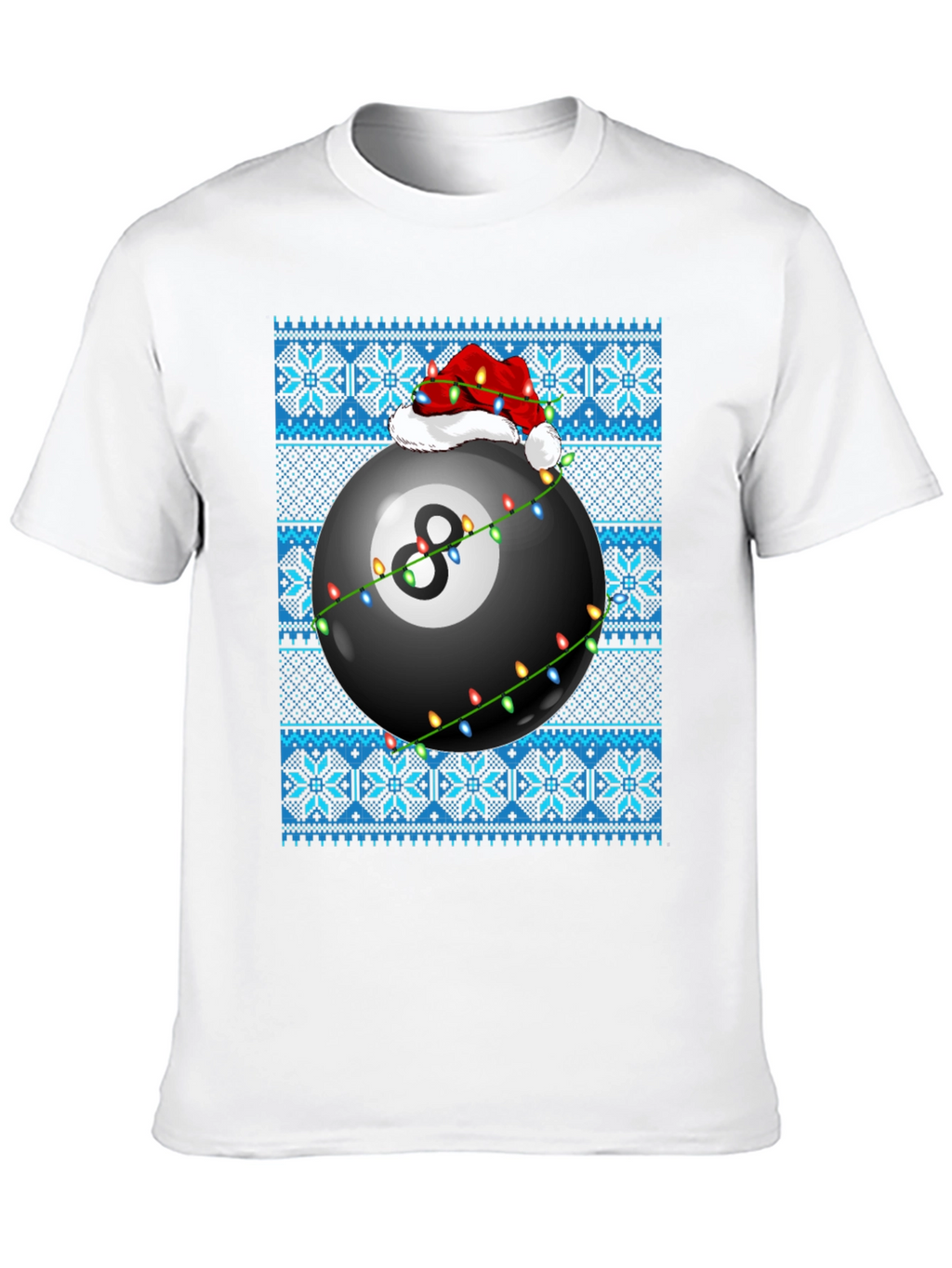 Festive 8-Ball Ugly Christmas Sweater T-Shirt