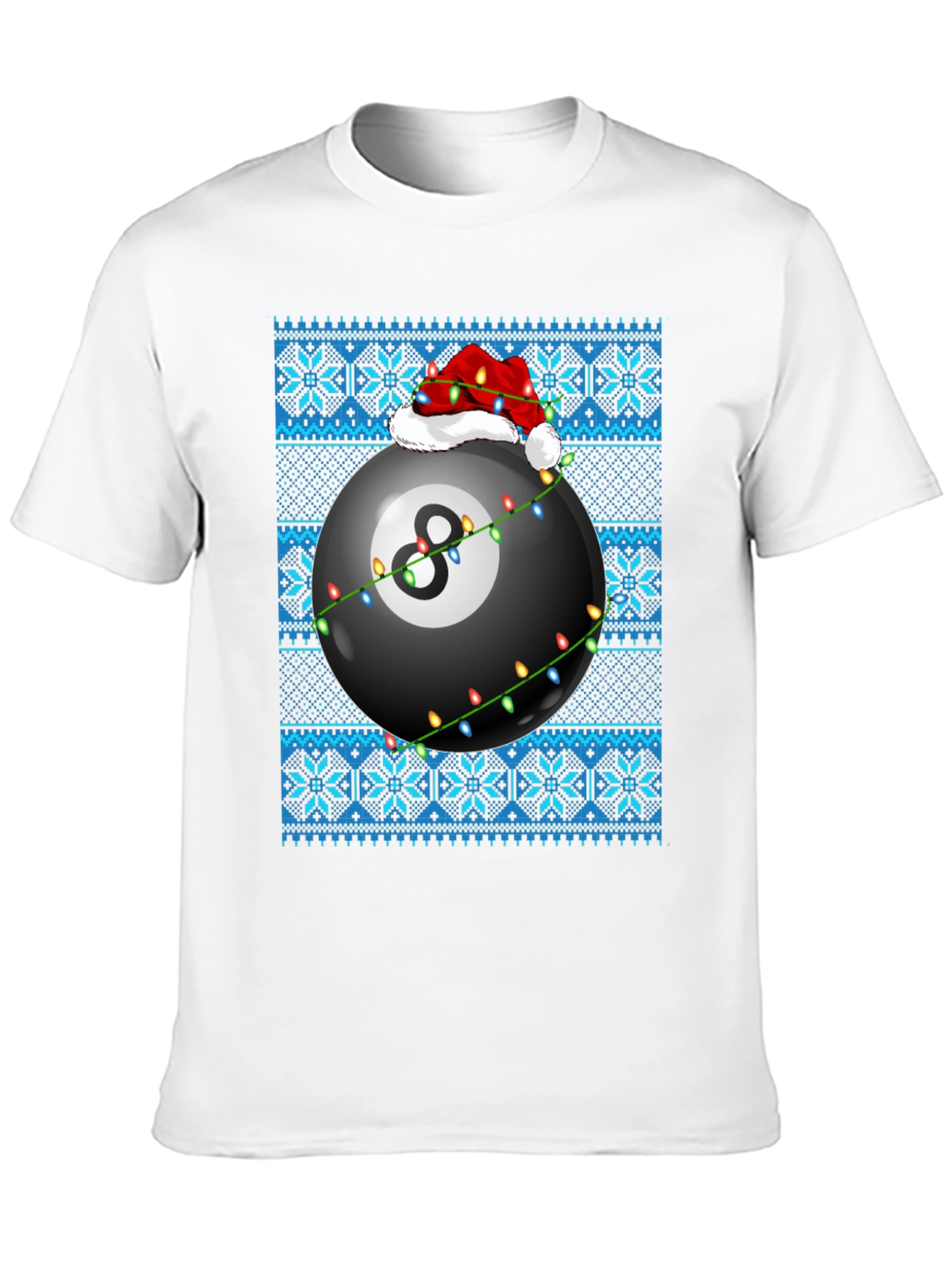 Festive 8-Ball Ugly Christmas Sweater T-Shirt