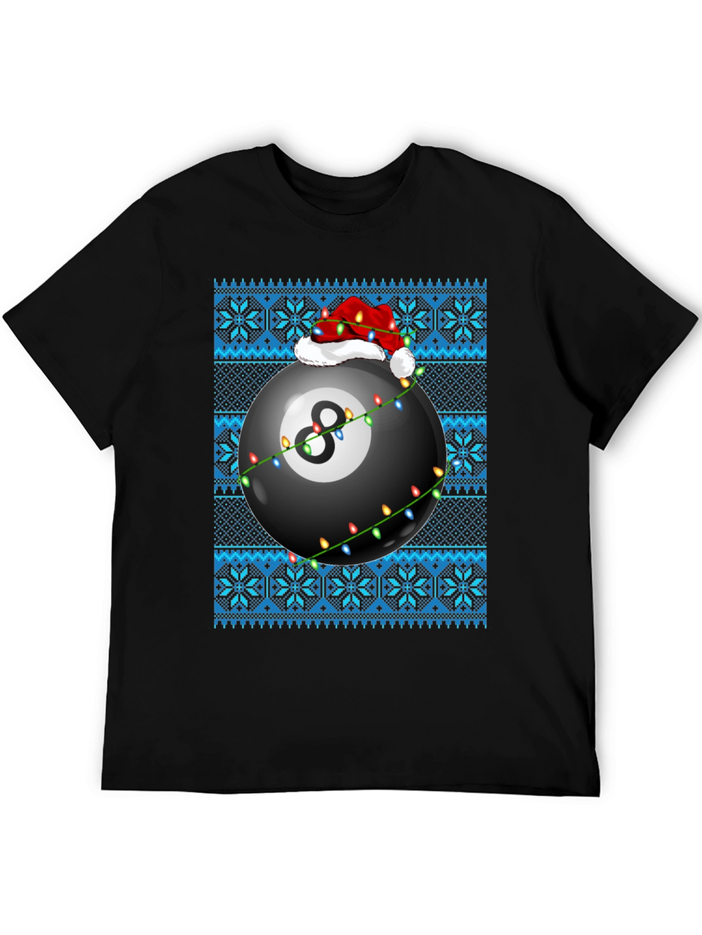 Festive 8-Ball Ugly Christmas Sweater T-Shirt
