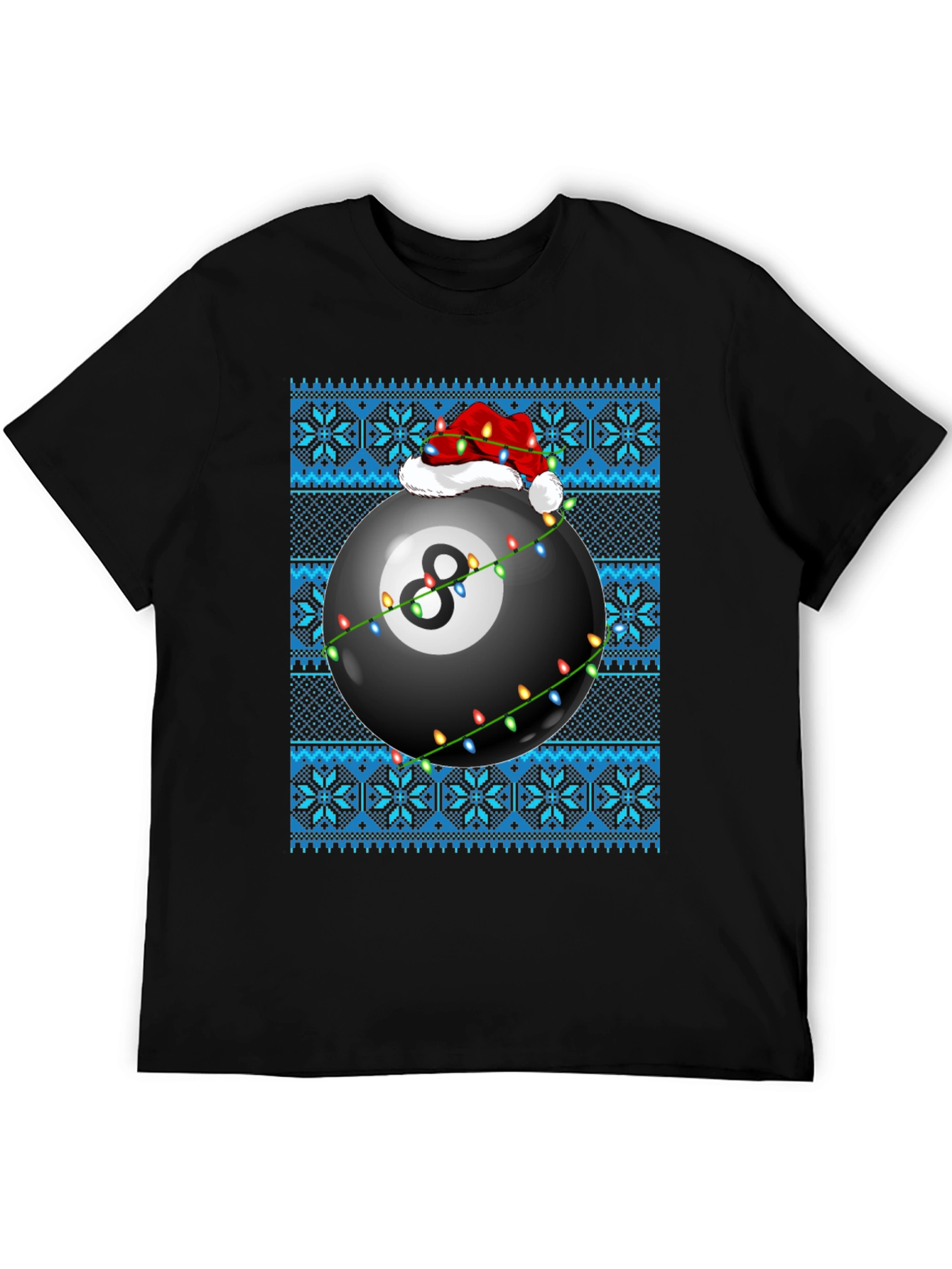 Festive 8-Ball Ugly Christmas Sweater T-Shirt