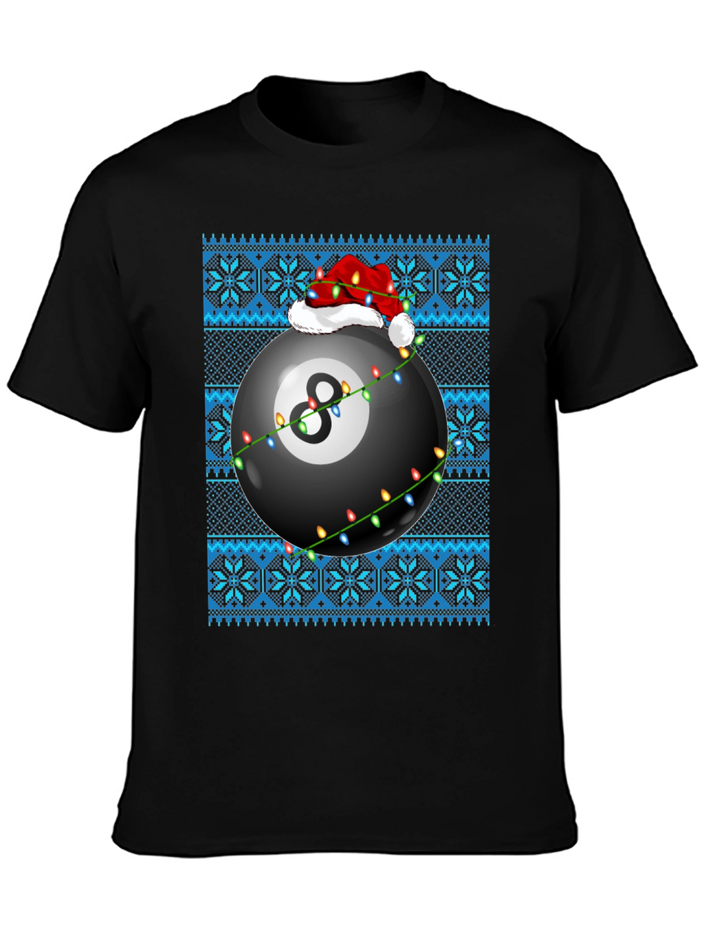 Festive 8-Ball Ugly Christmas Sweater T-Shirt