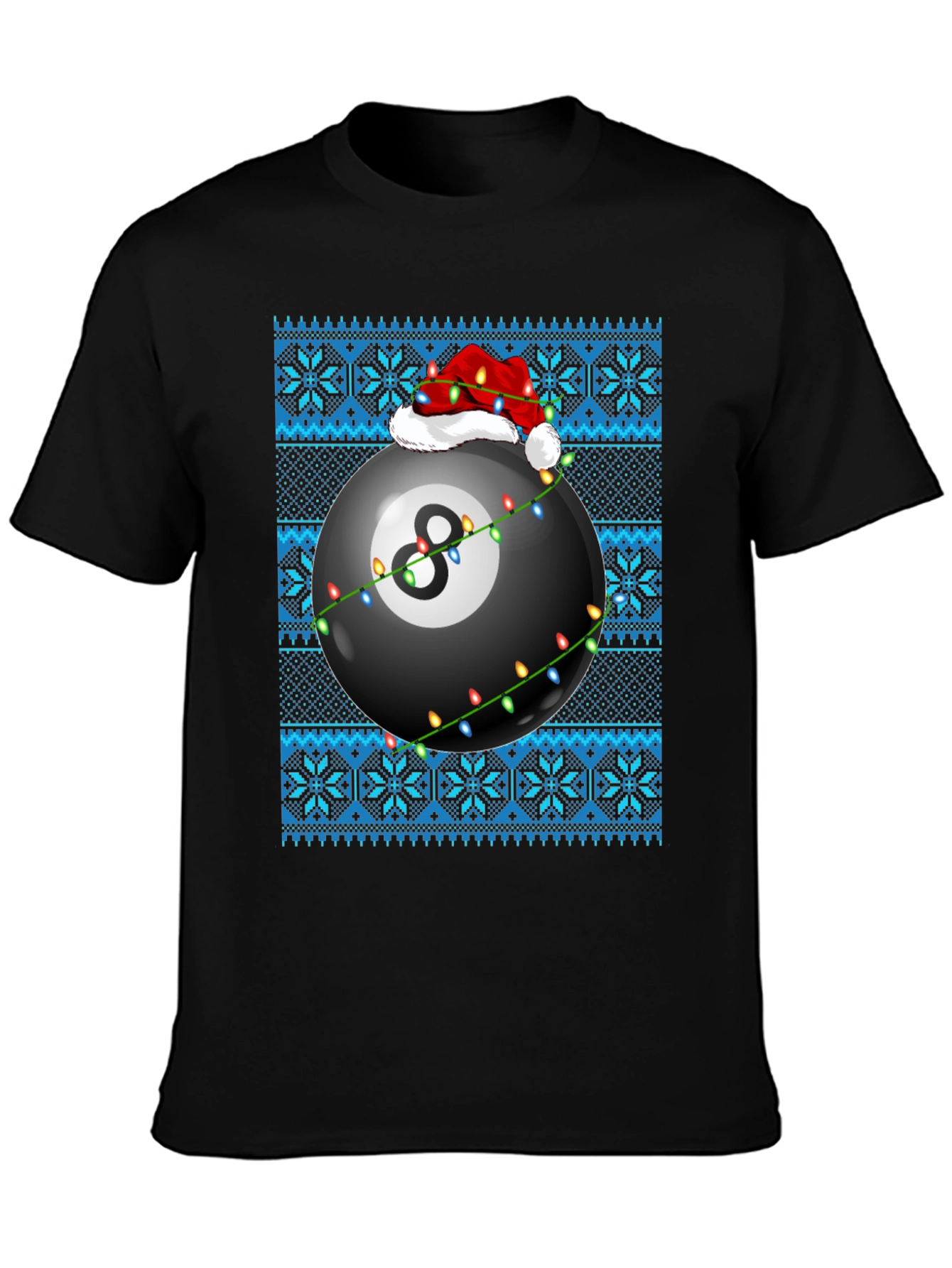 Festive 8-Ball Ugly Christmas Sweater T-Shirt
