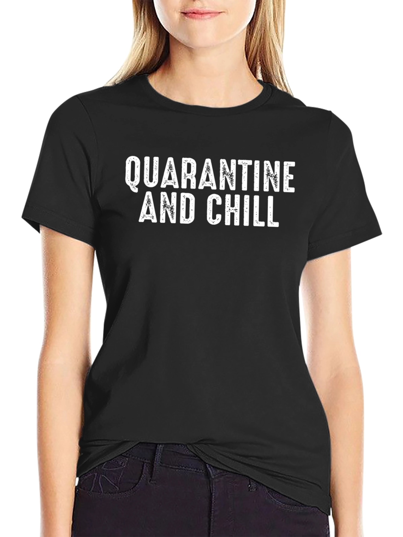 Quarantine and Chill Graphic Tee - Black