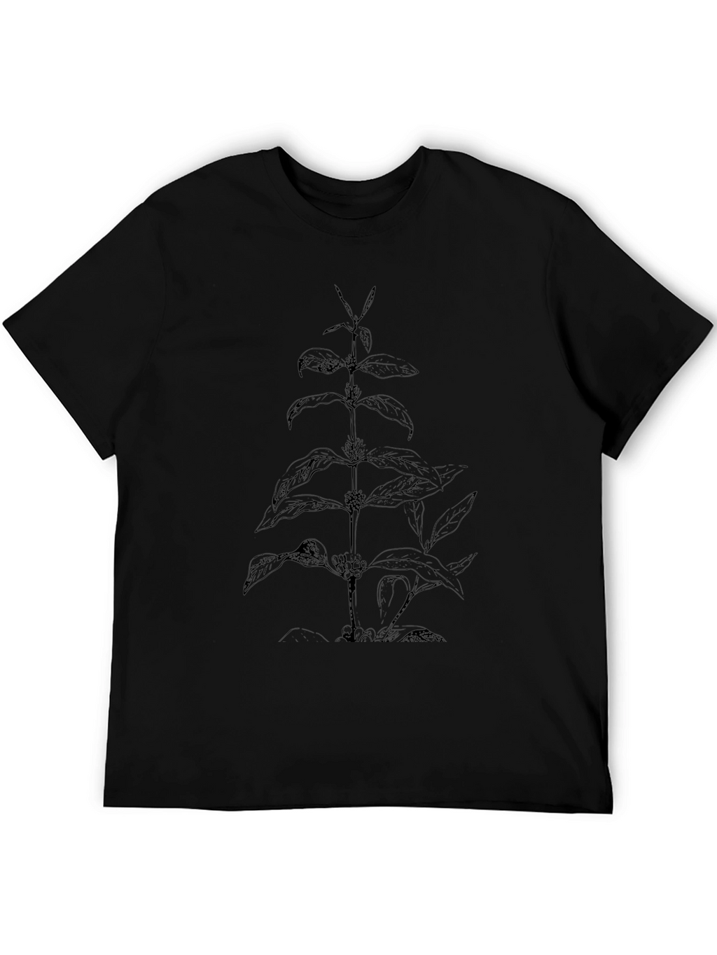 Botanical Plant Graphic Black T-Shirt