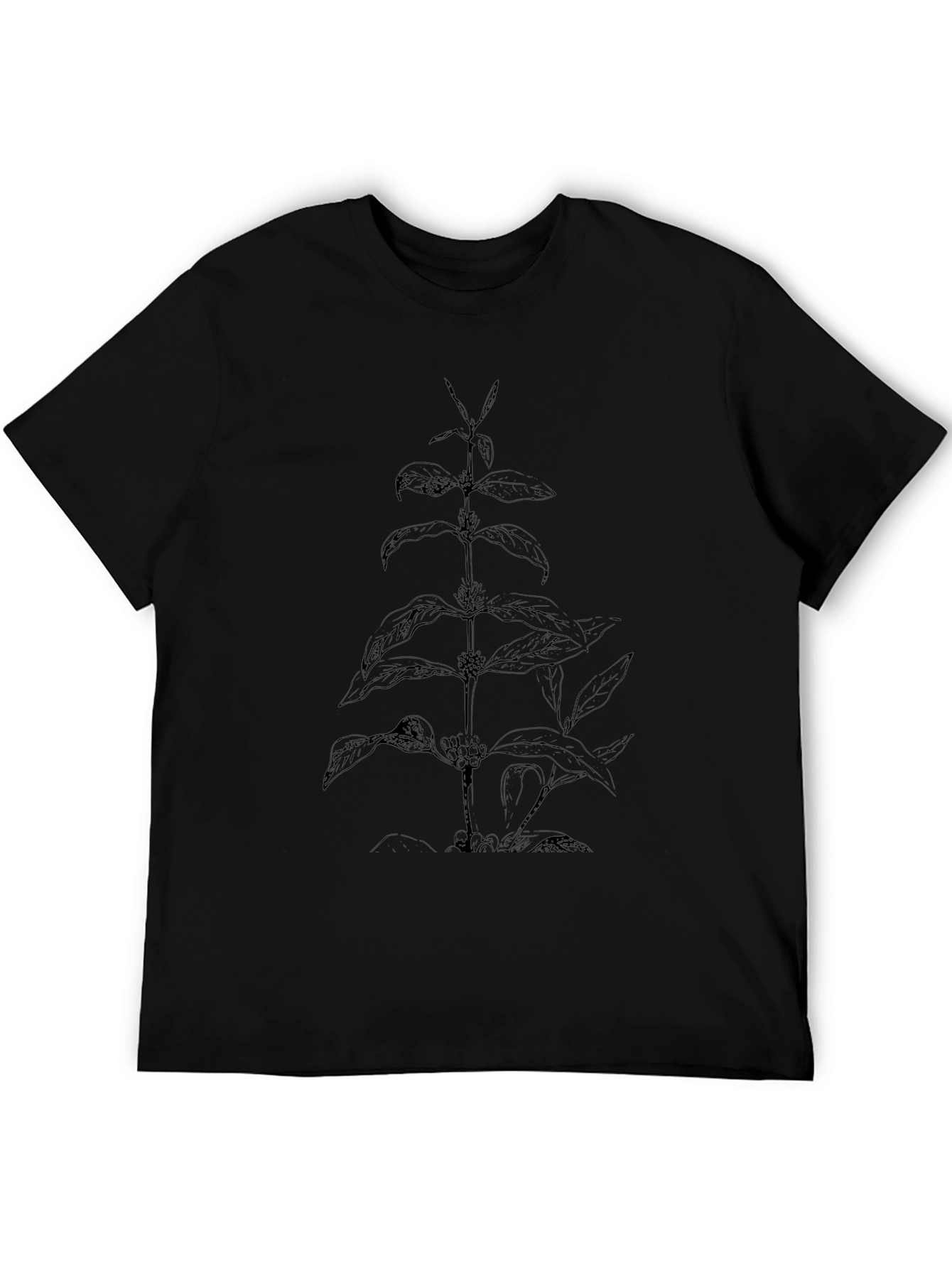 Botanical Plant Graphic Black T-Shirt