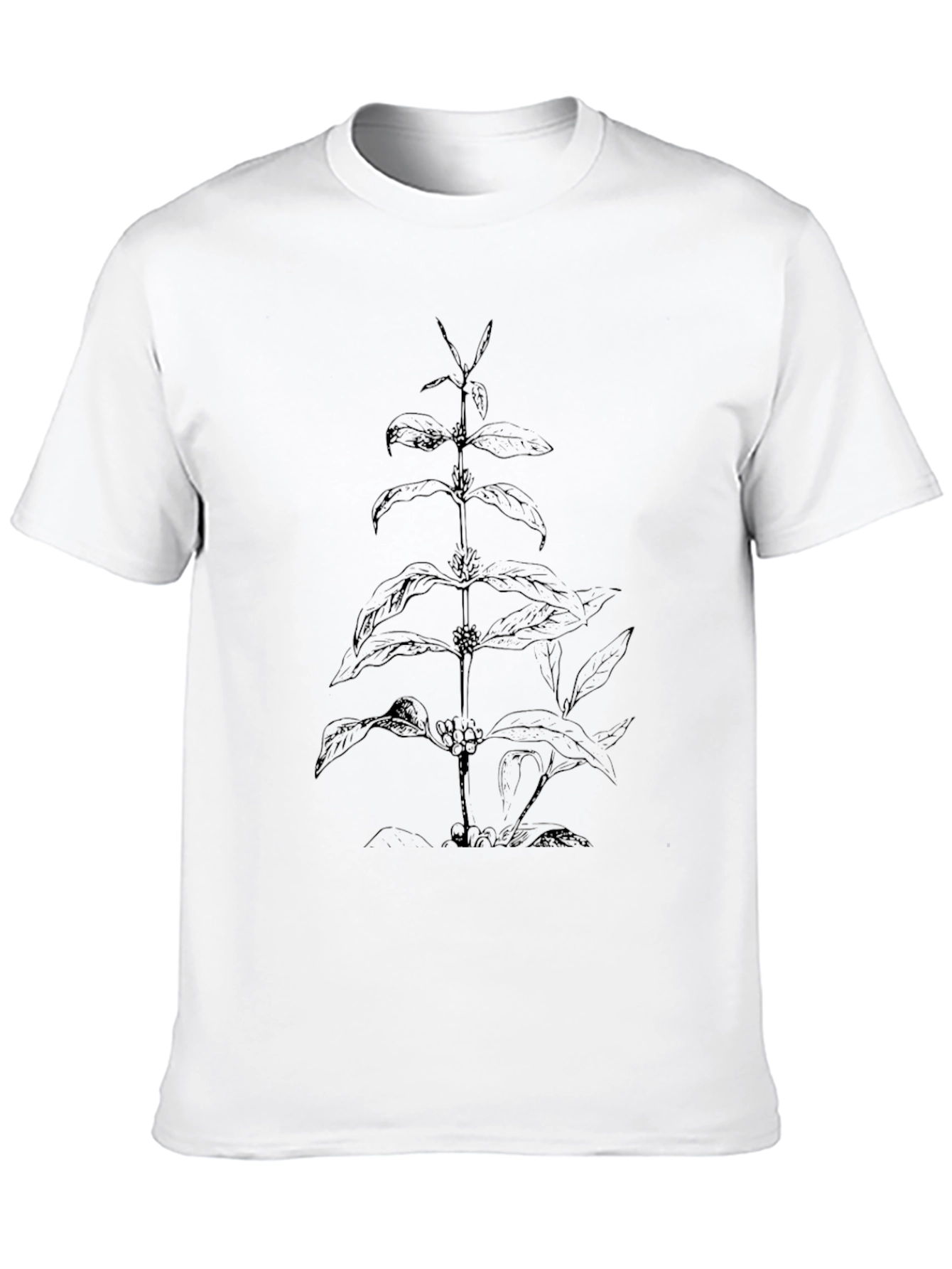 Botanical Plant Graphic Black T-Shirt