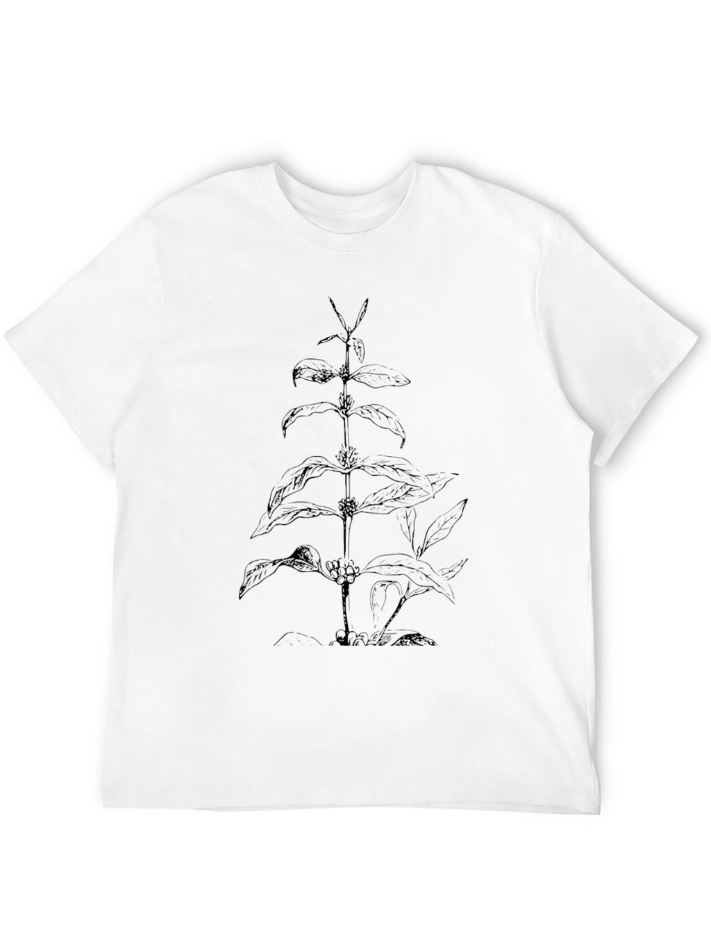 Botanical Plant Graphic Black T-Shirt