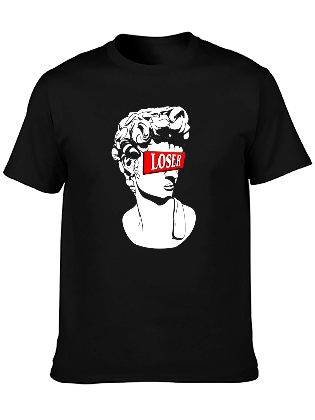 Loser Statue Graphic T-Shirt - Black