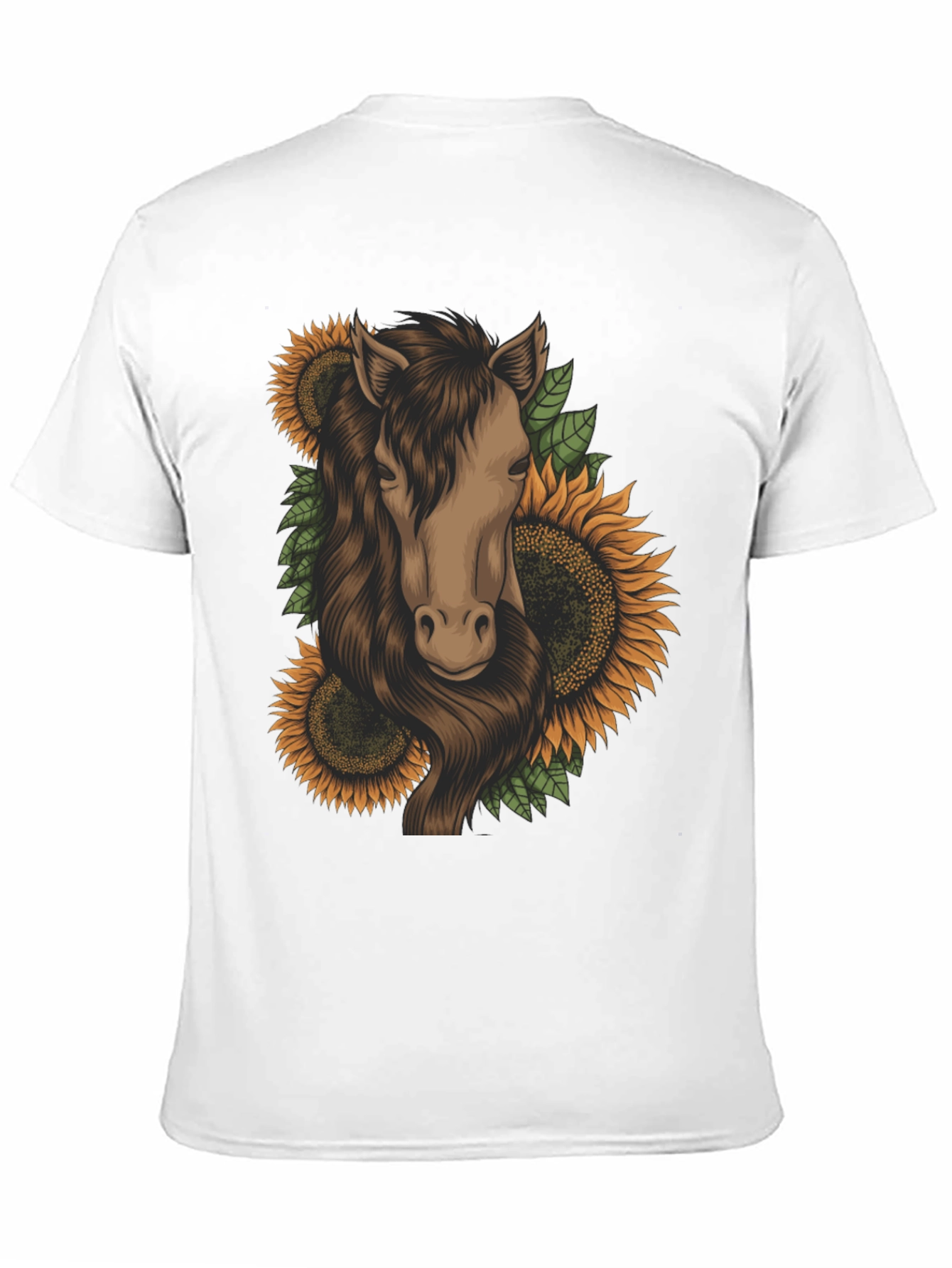Horse and Sunflower Graphic T-Shirt