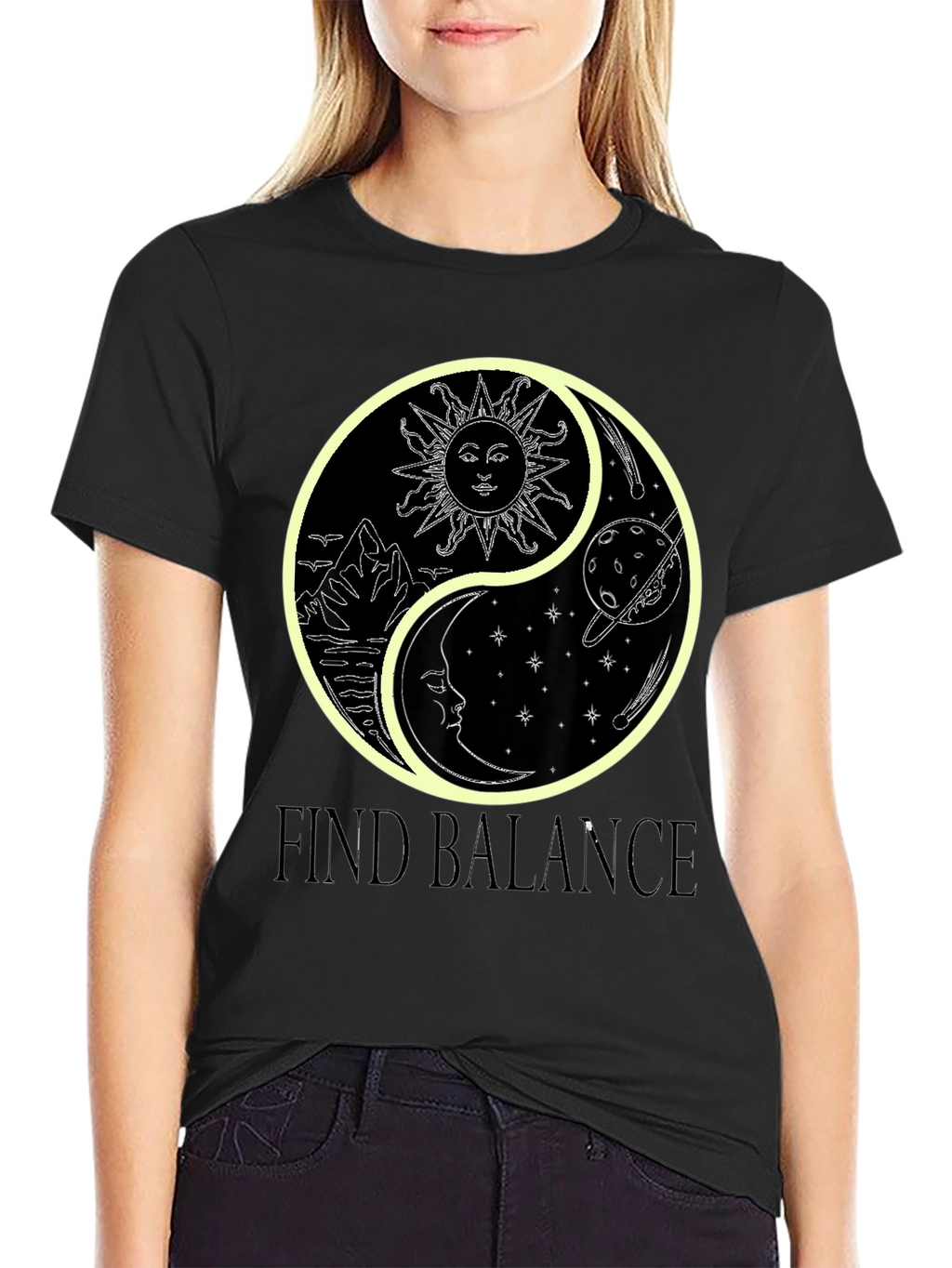 Yin Yang Find Balance Graphic Tee