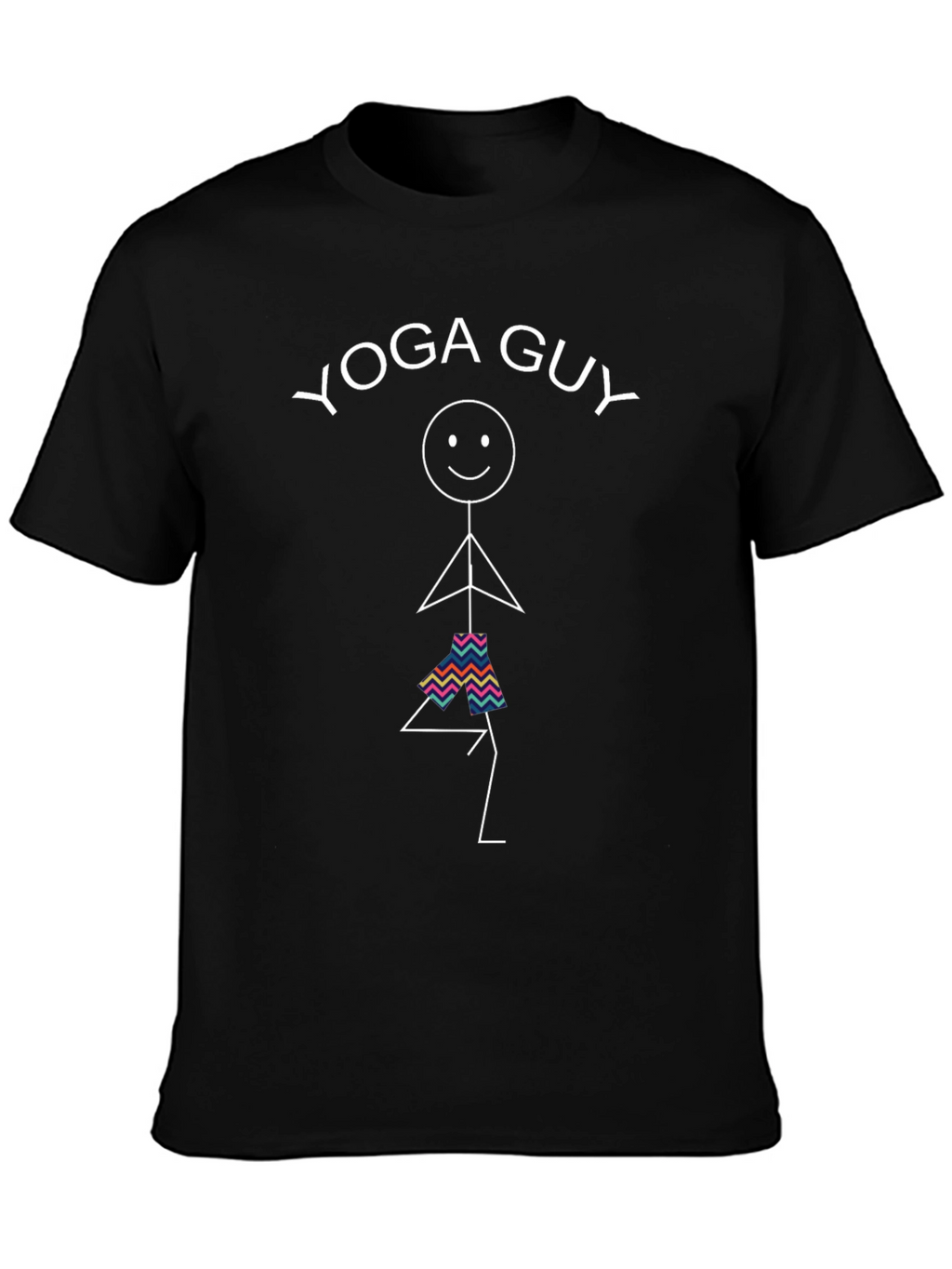 Yoga Guy Graphic Tee - Black Cotton Blend Shirt