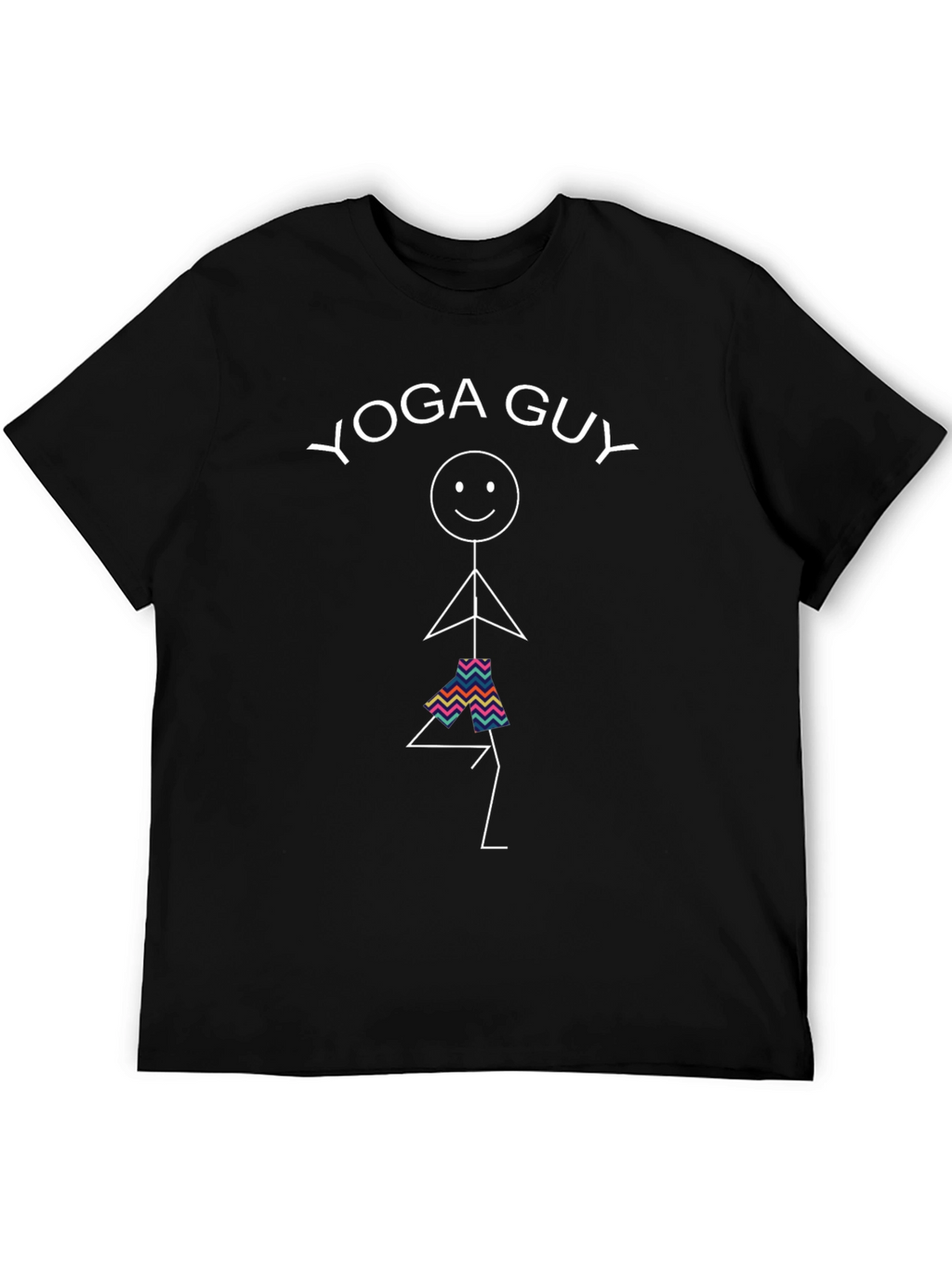 Yoga Guy Graphic Tee - Black Cotton Blend Shirt