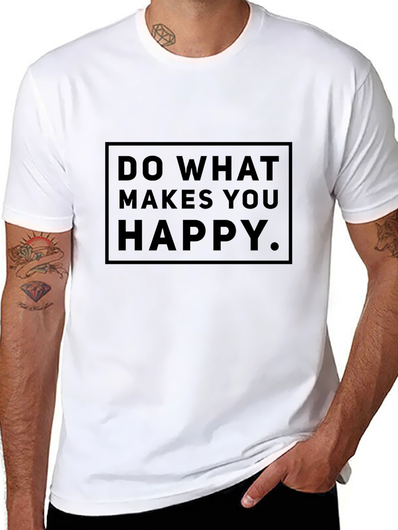 Inspirational Do What Makes You Happy Black T-Shirt