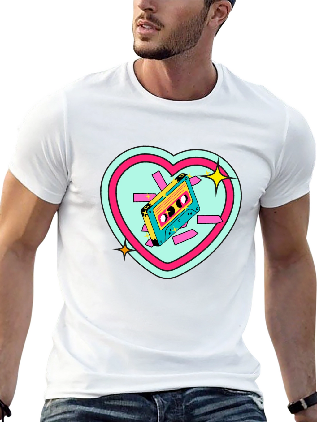 Retro Cassette Heart T-Shirt