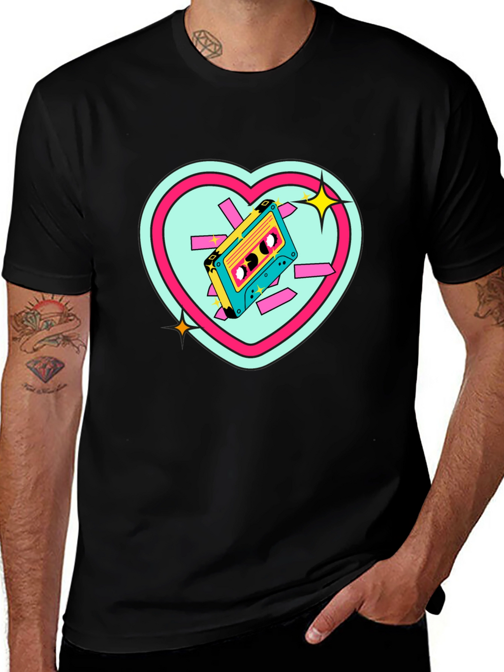 Retro Cassette Heart T-Shirt
