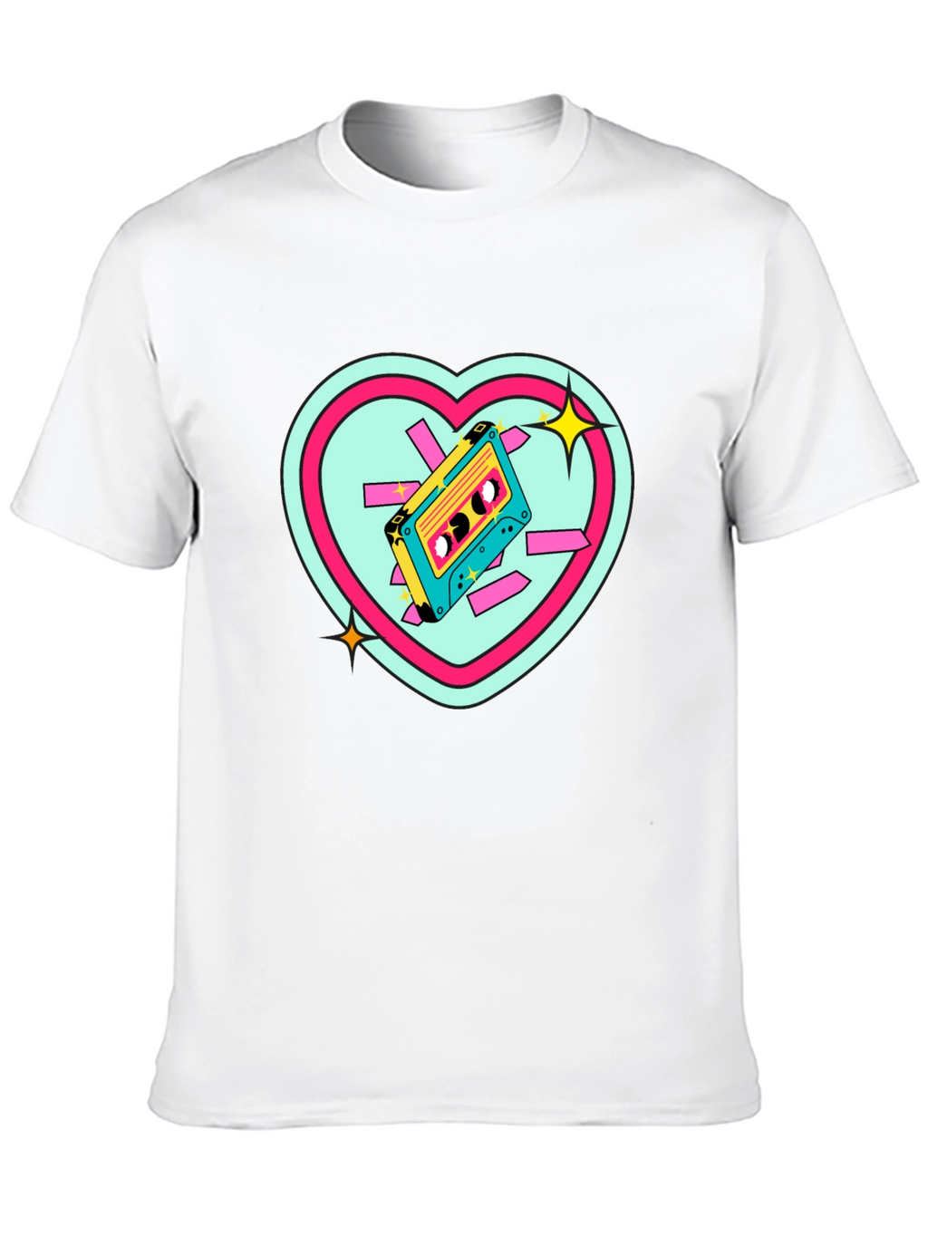 Retro Cassette Heart T-Shirt
