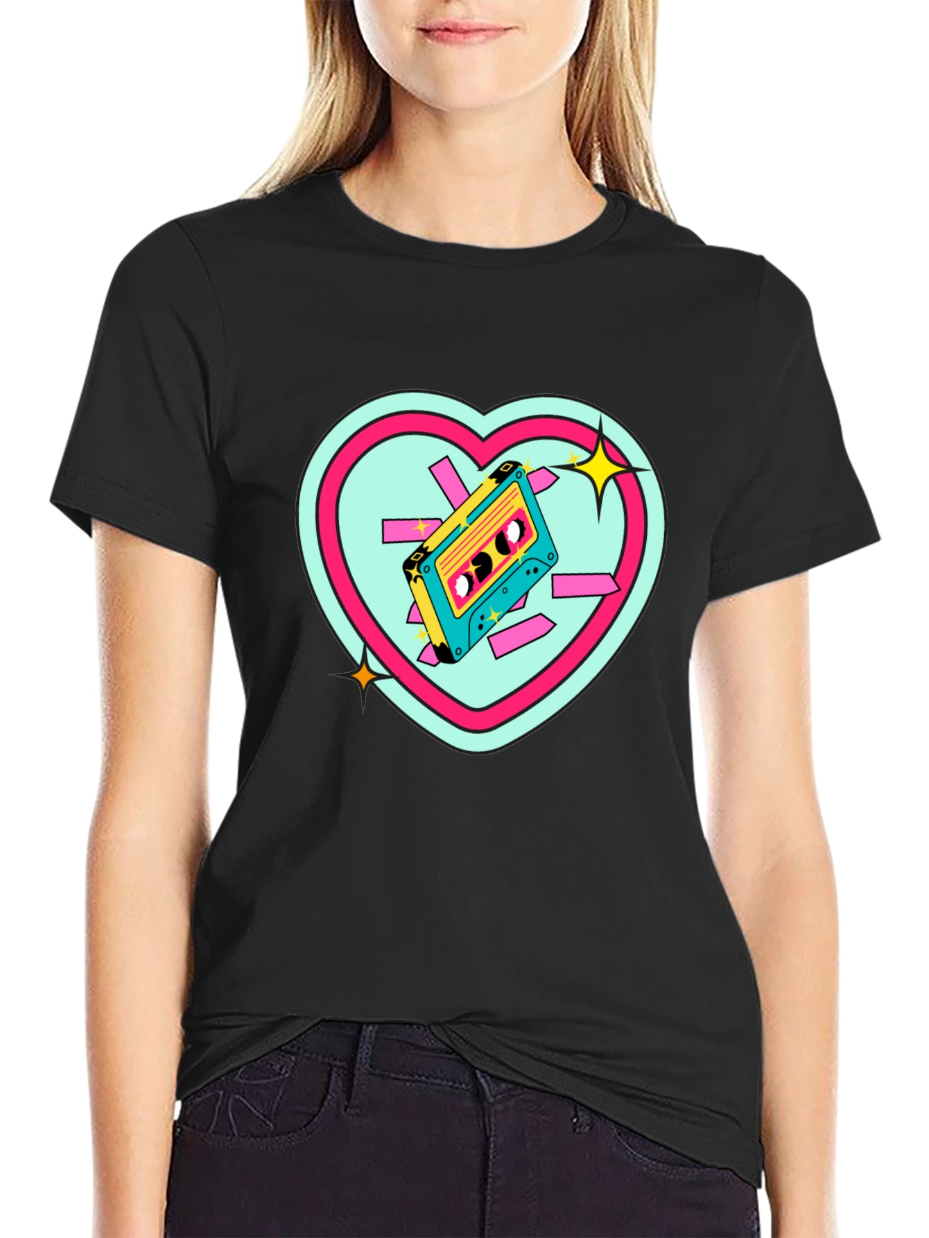 Retro Cassette Heart T-Shirt