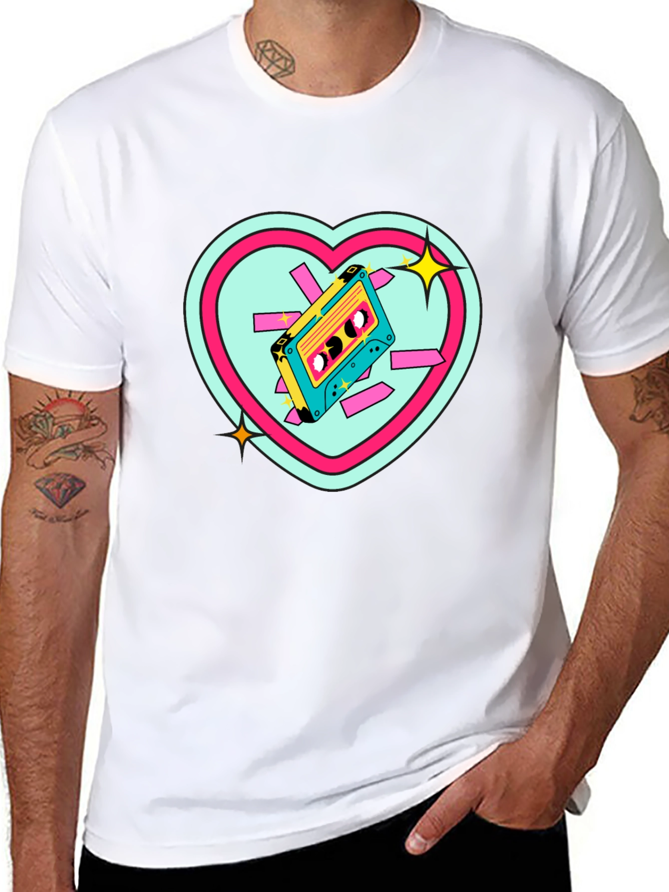 Retro Cassette Heart T-Shirt
