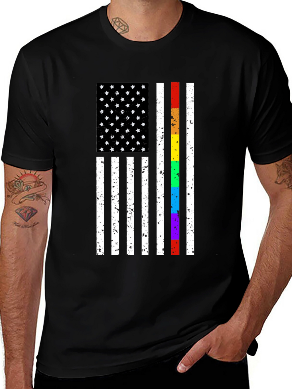 LGBT Pride American Flag Graphic Tee
