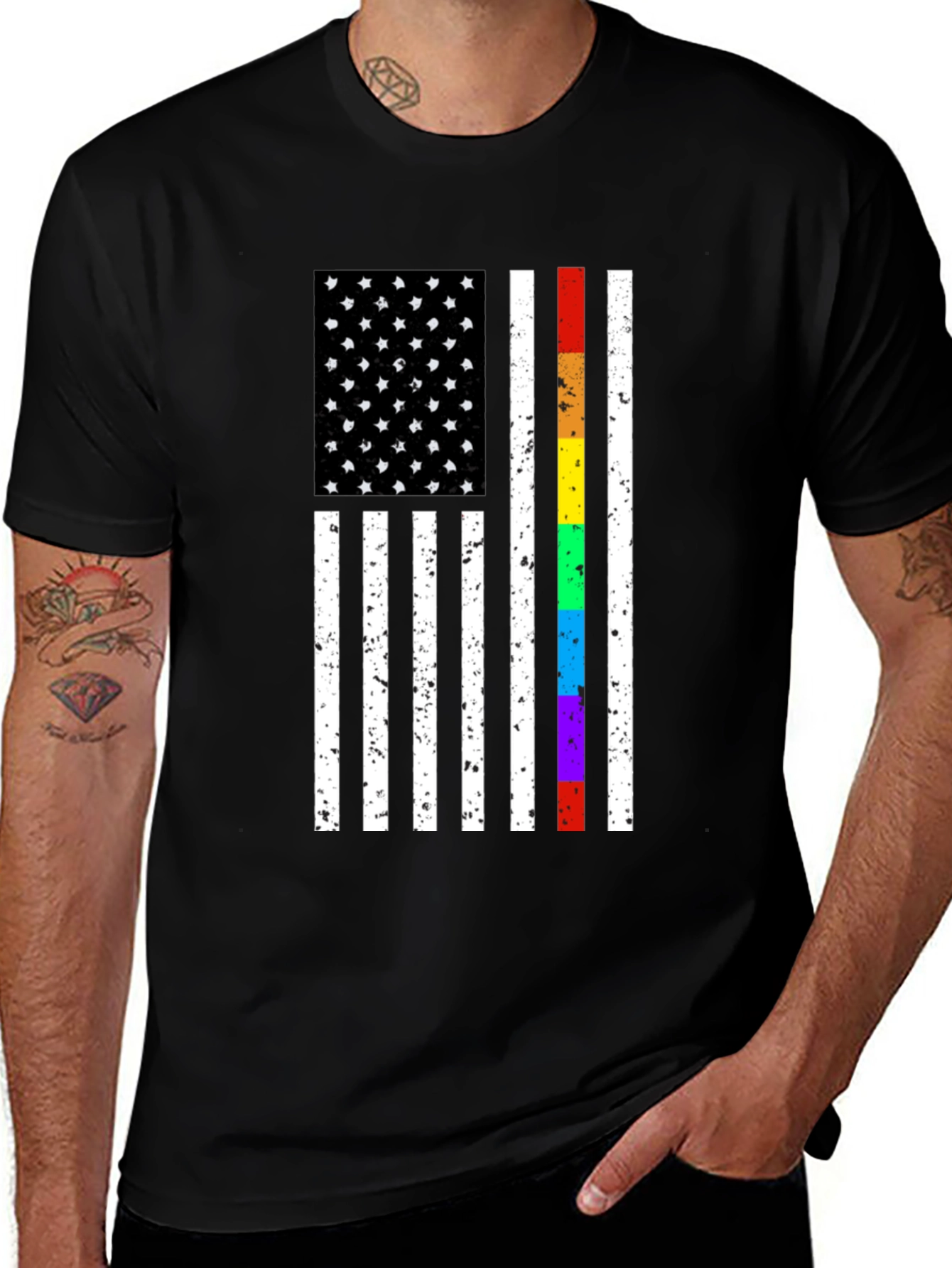 LGBT Pride American Flag Graphic Tee