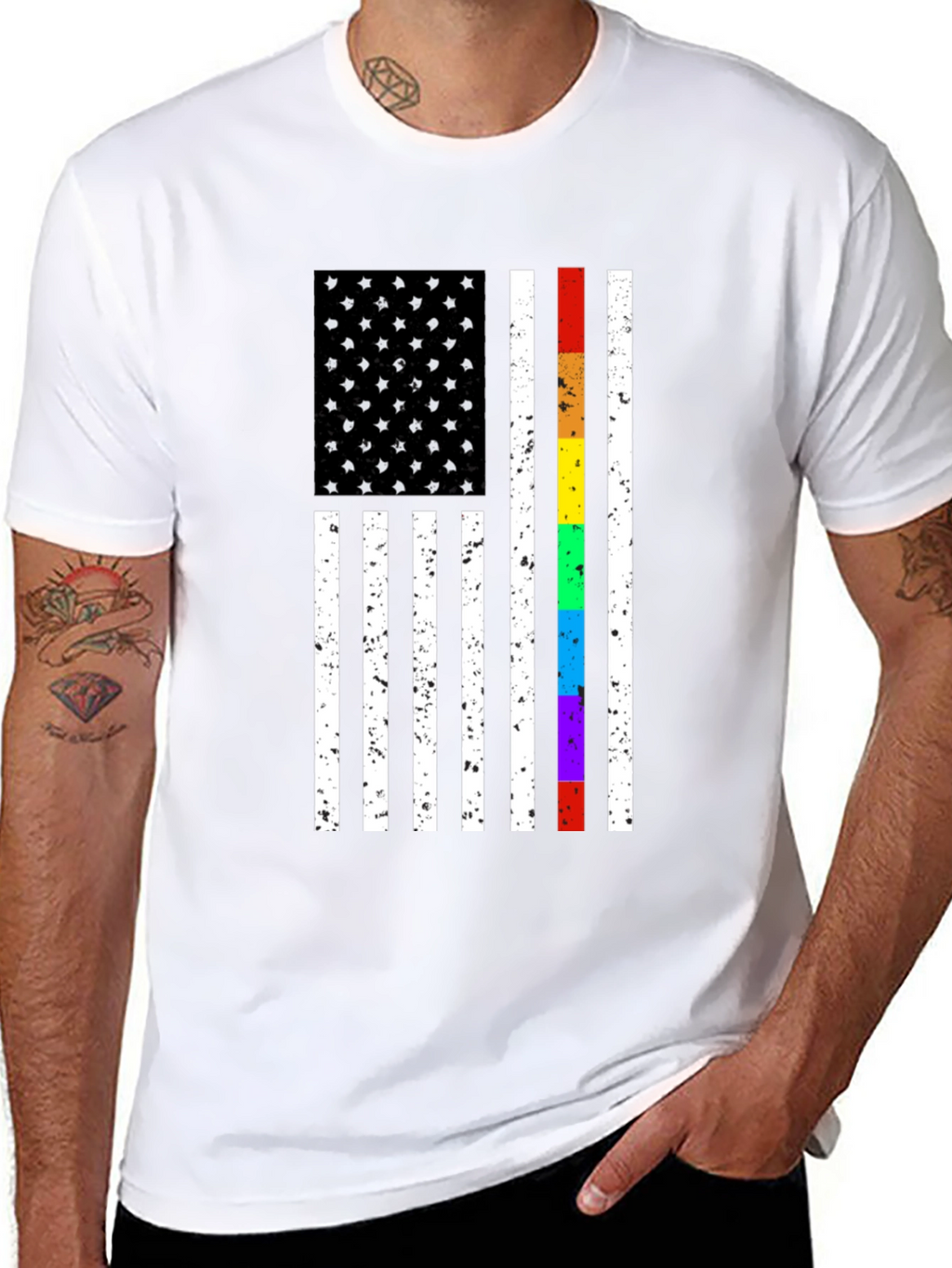 LGBT Pride American Flag Graphic Tee