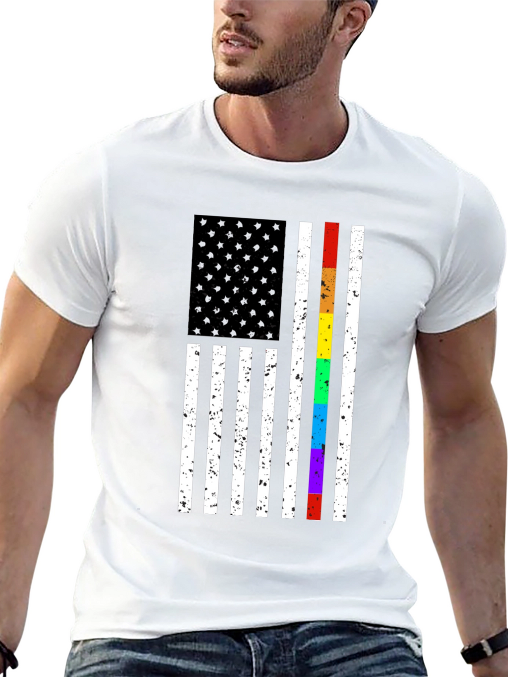 LGBT Pride American Flag Graphic Tee