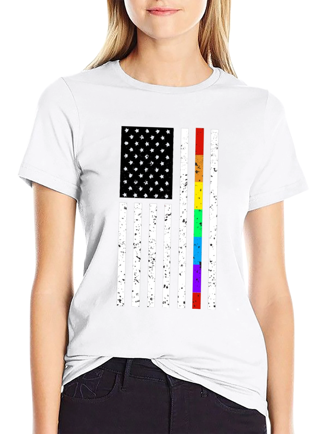 LGBT Pride American Flag Graphic Tee
