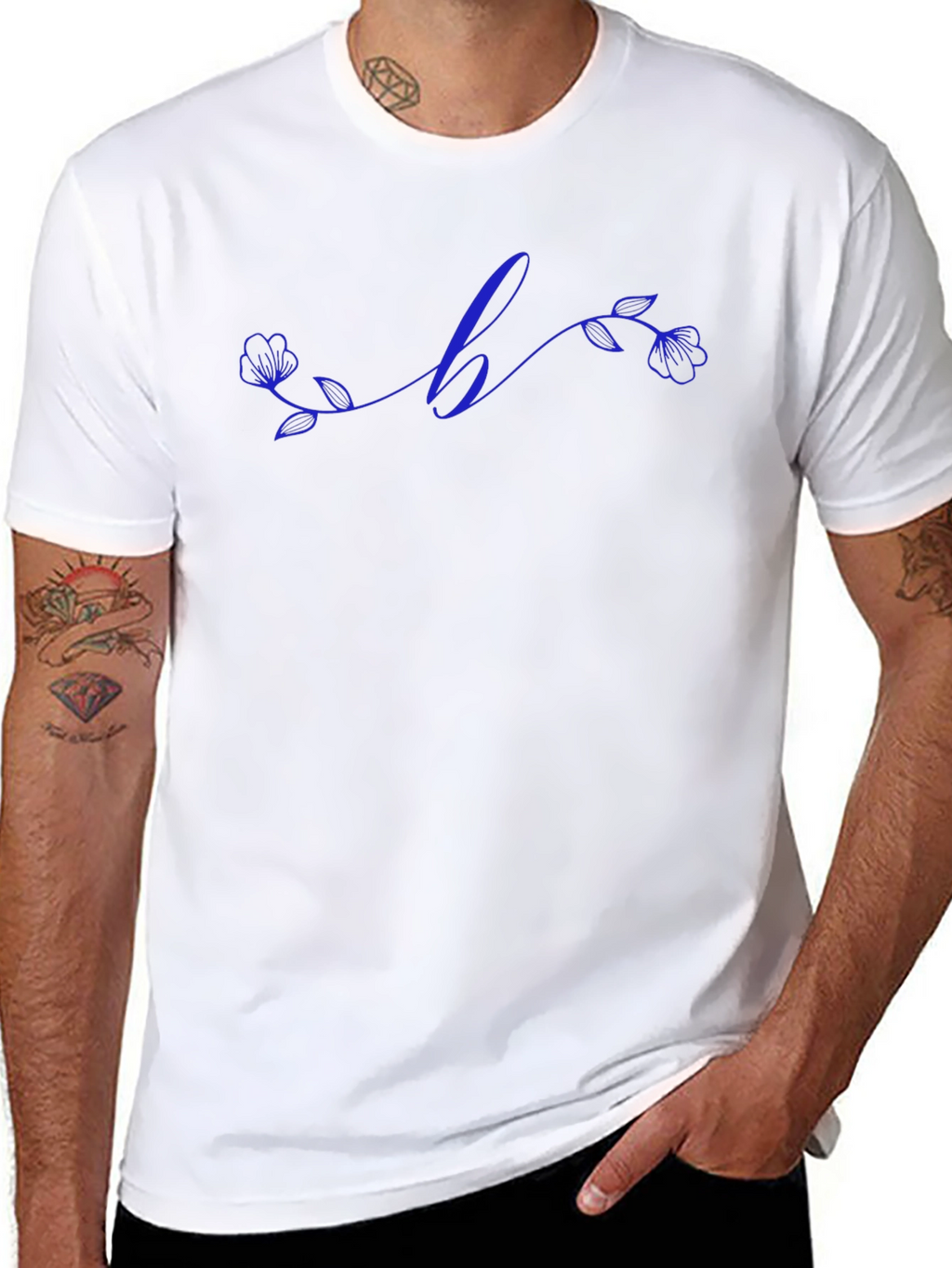 Floral Initial T-Shirt - Custom Letter Design