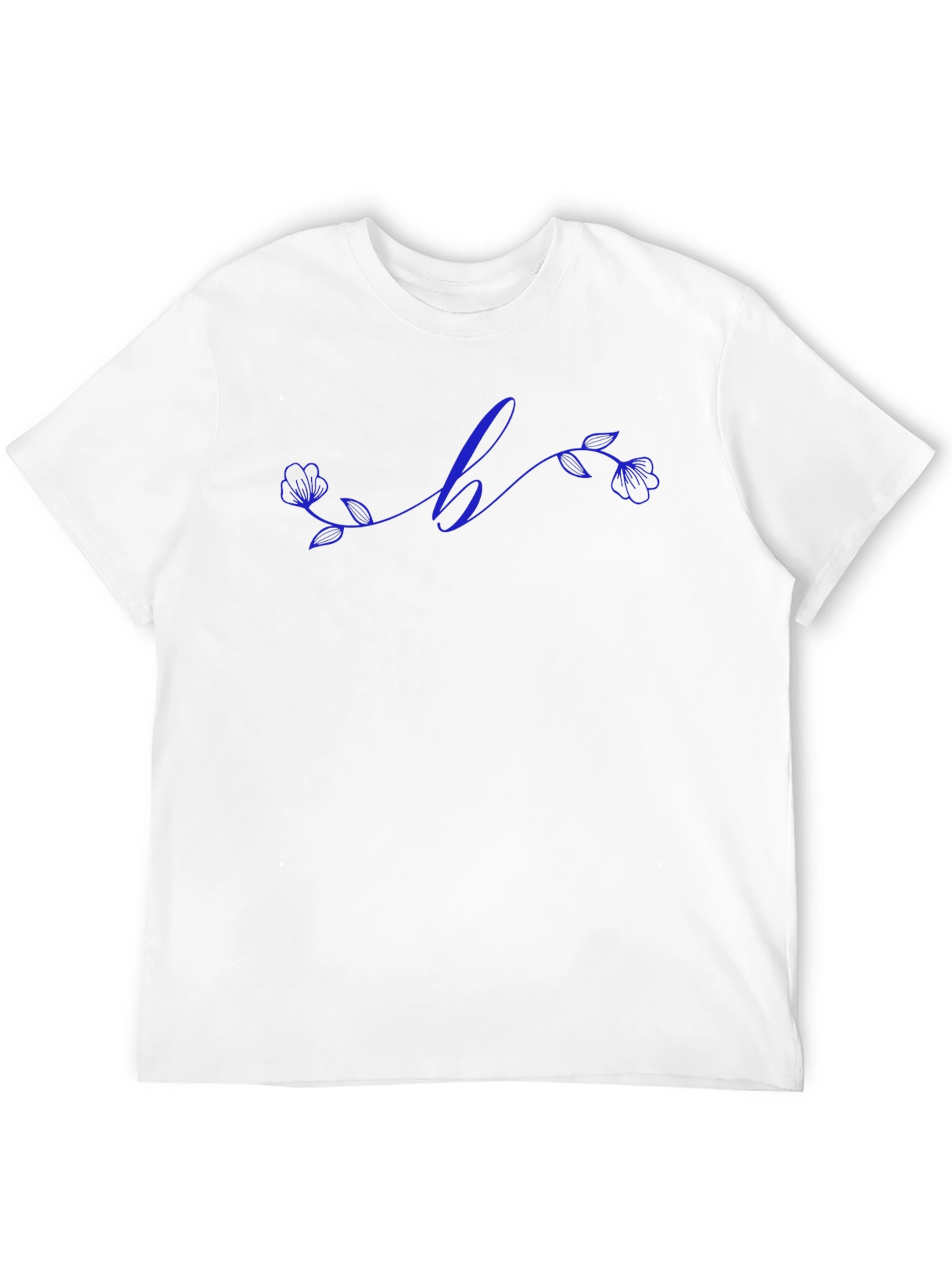 Floral Initial T-Shirt - Custom Letter Design
