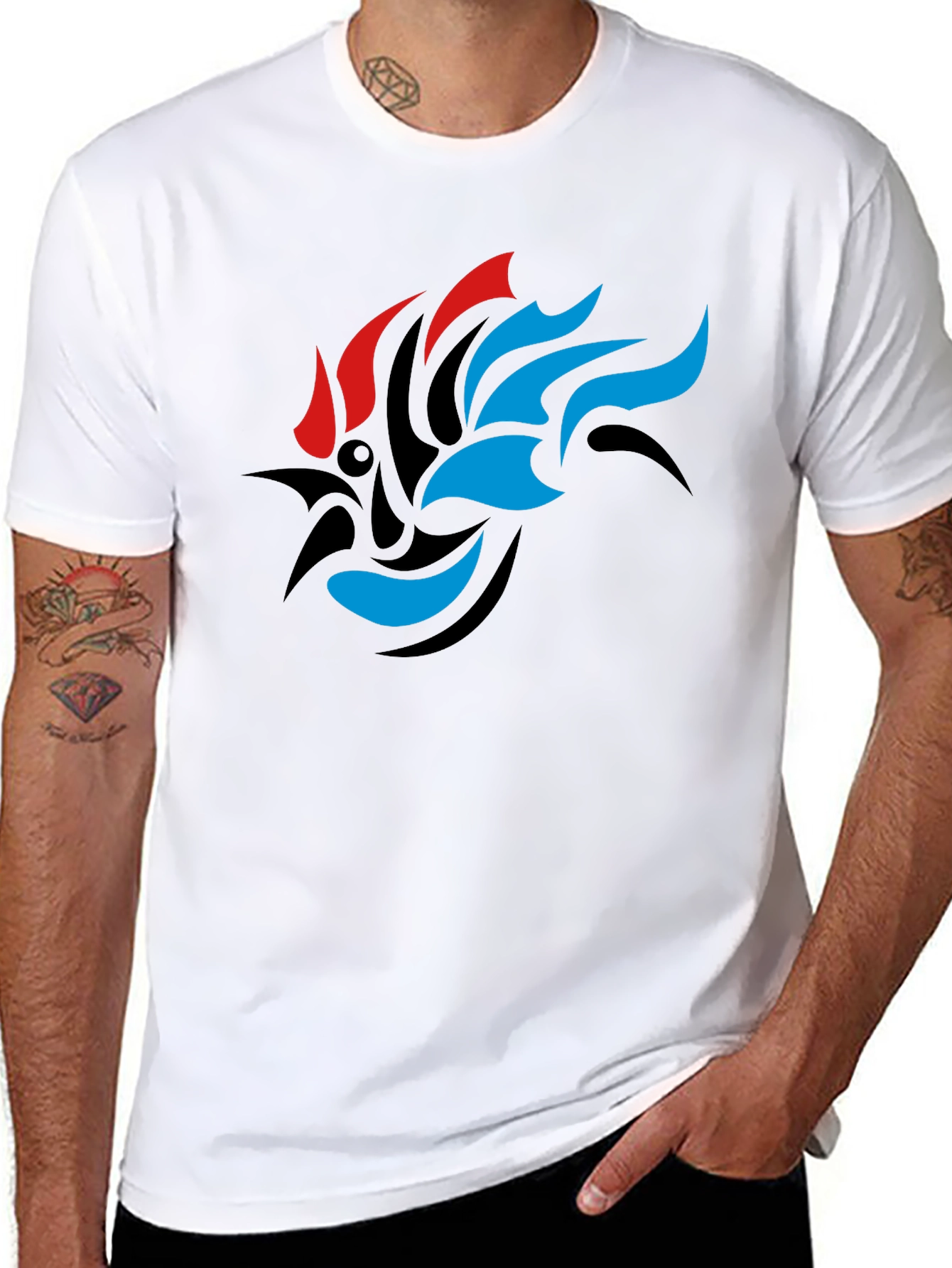 Tribal Rooster Graphic Tee - Modern Streetwear