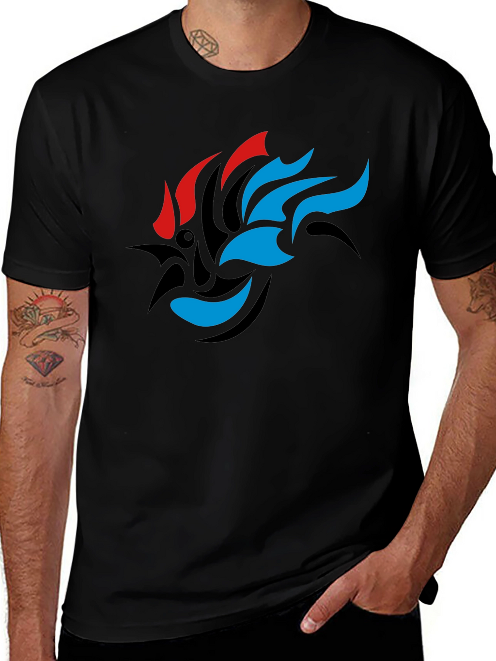 Tribal Rooster Graphic Tee - Modern Streetwear
