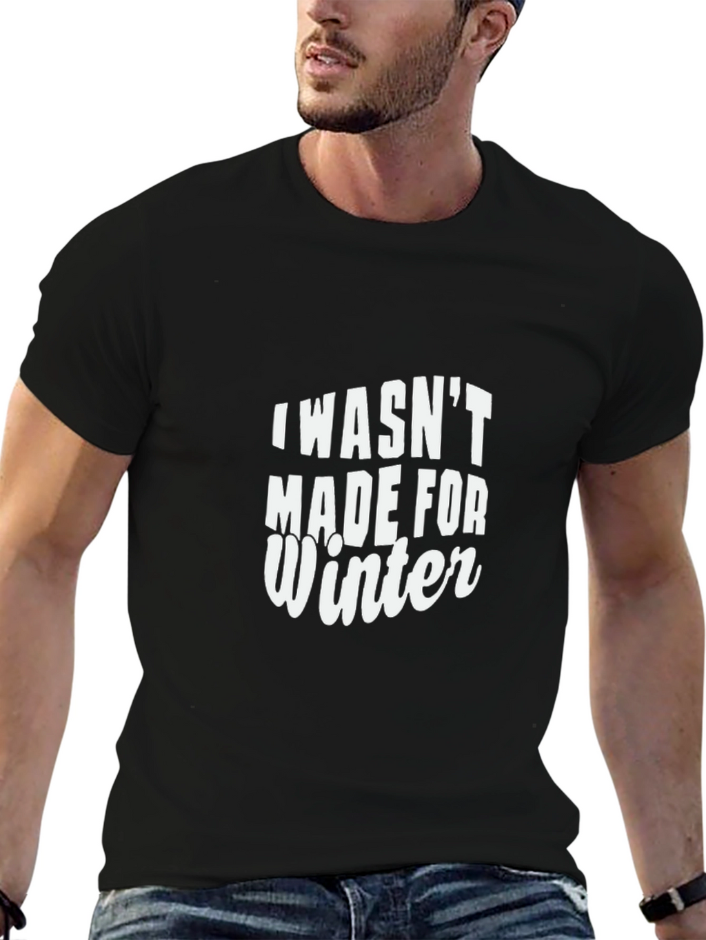 I Wasnt Made For Winter Black Graphic Tee