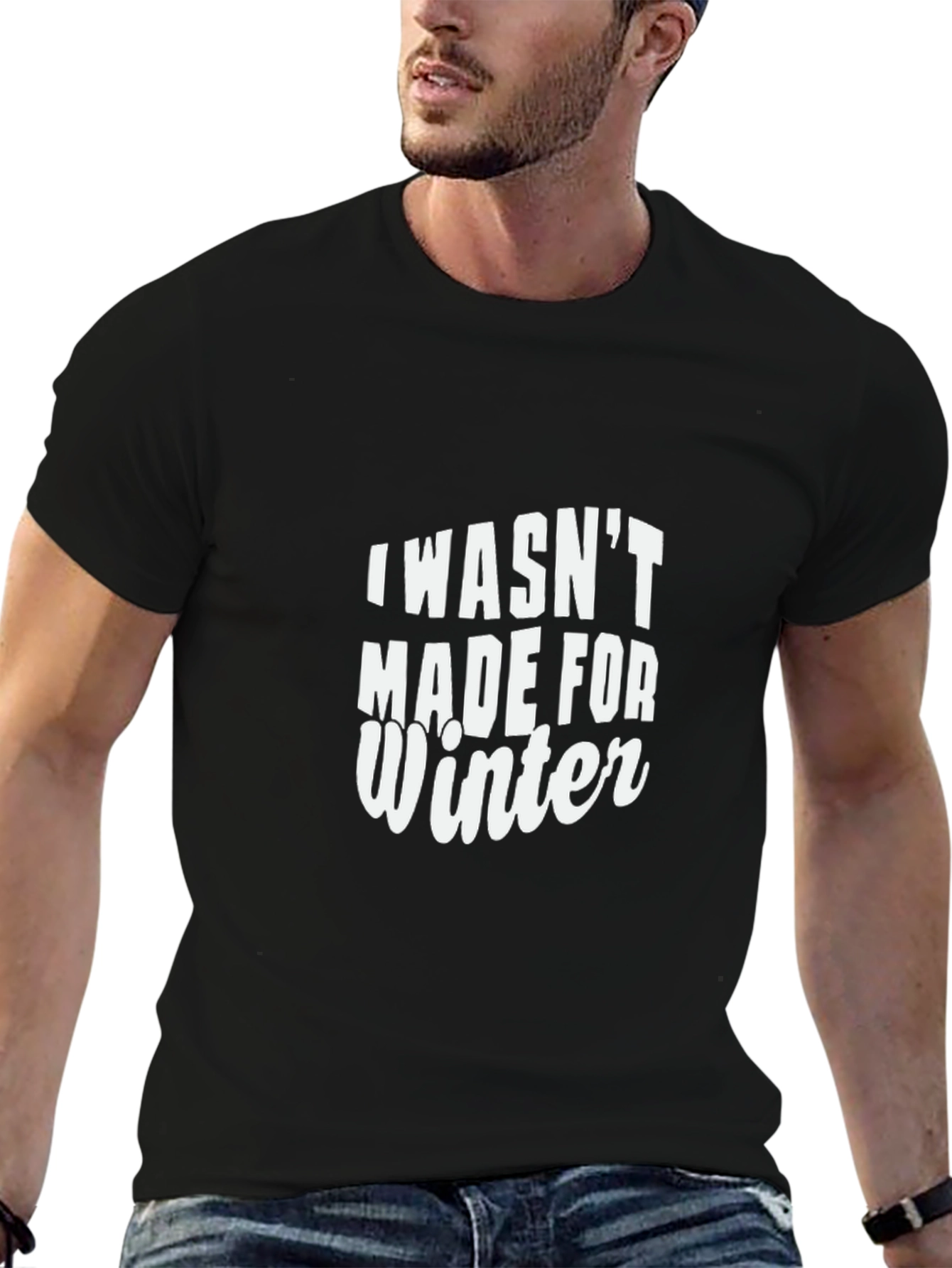 I Wasnt Made For Winter Black Graphic Tee