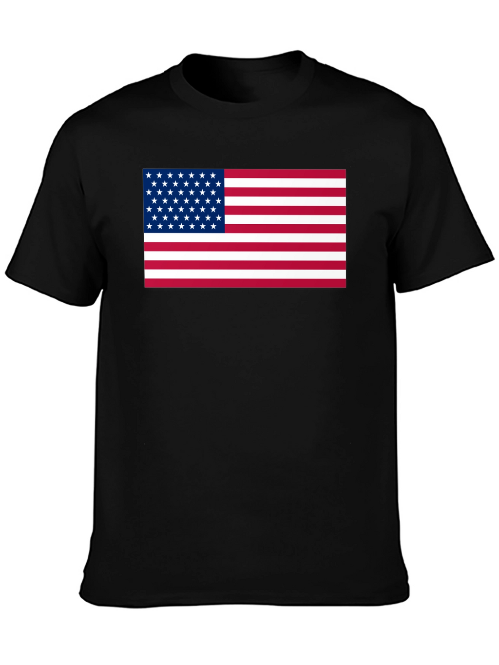 USA Flag Graphic Print Black T-Shirt