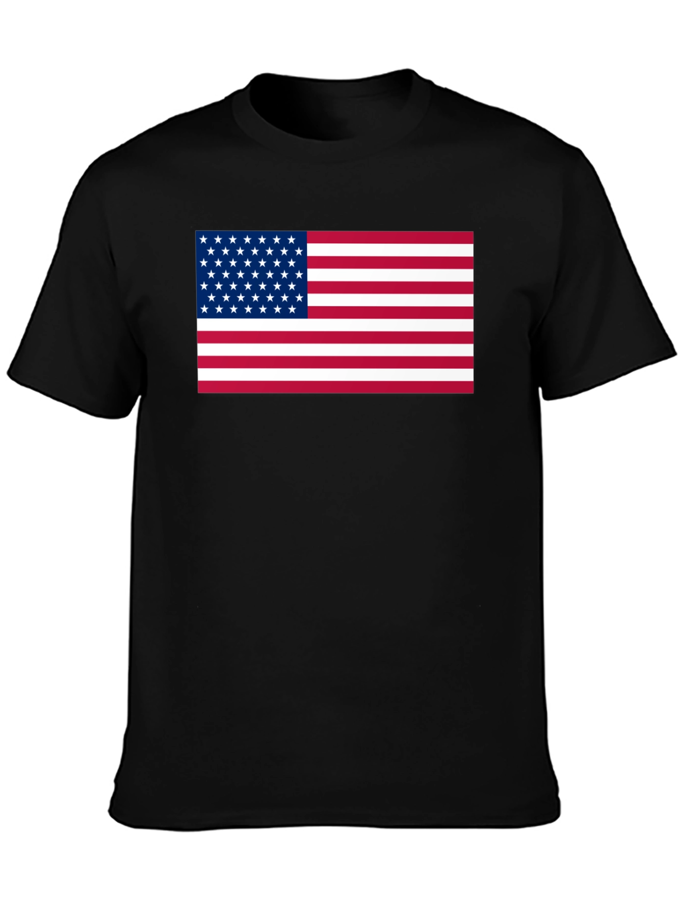USA Flag Graphic Print Black T-Shirt