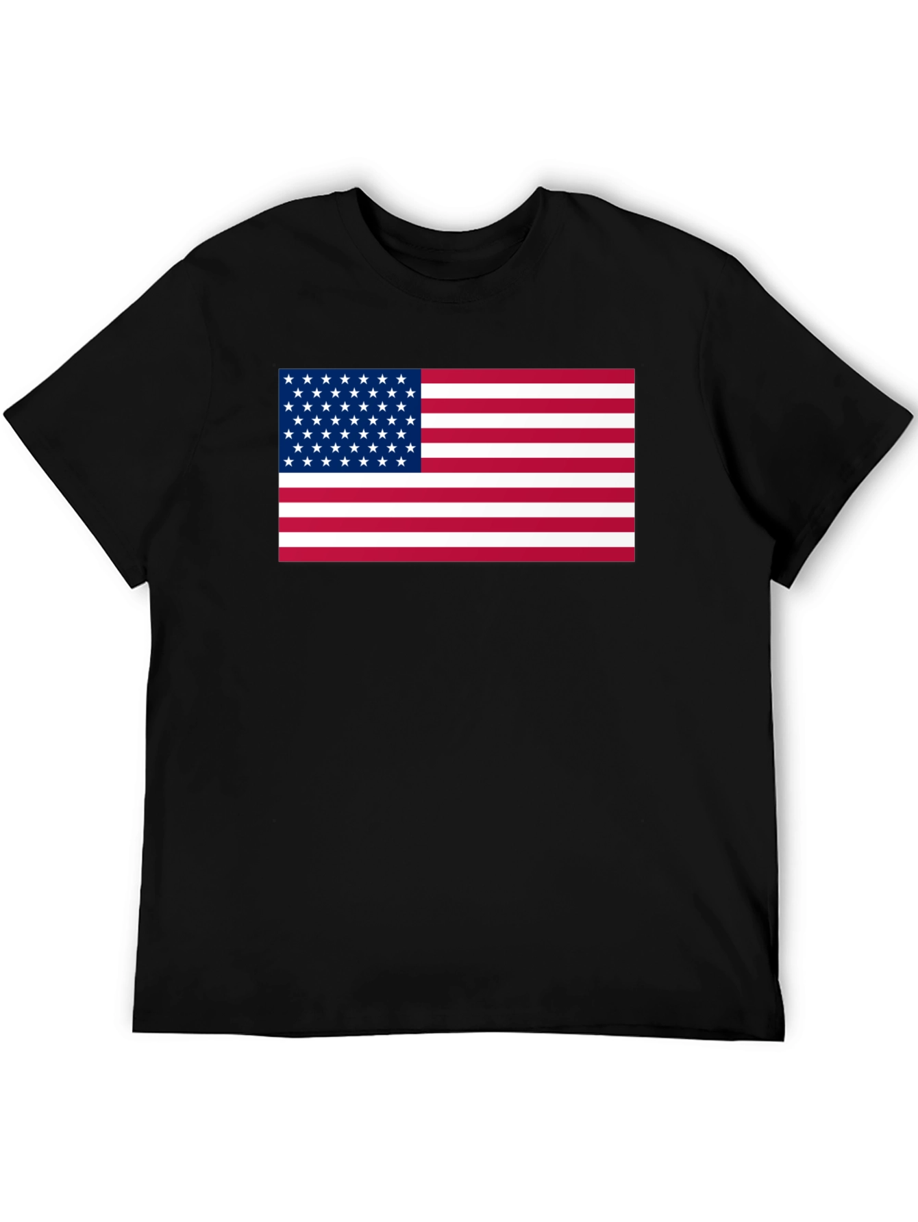 USA Flag Graphic Print Black T-Shirt