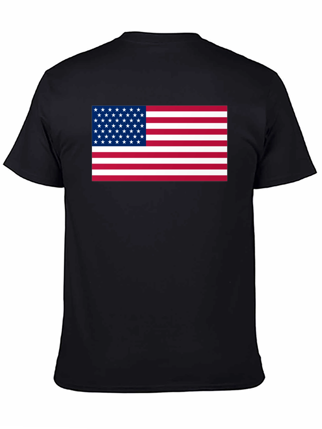 USA Flag Graphic Print Black T-Shirt