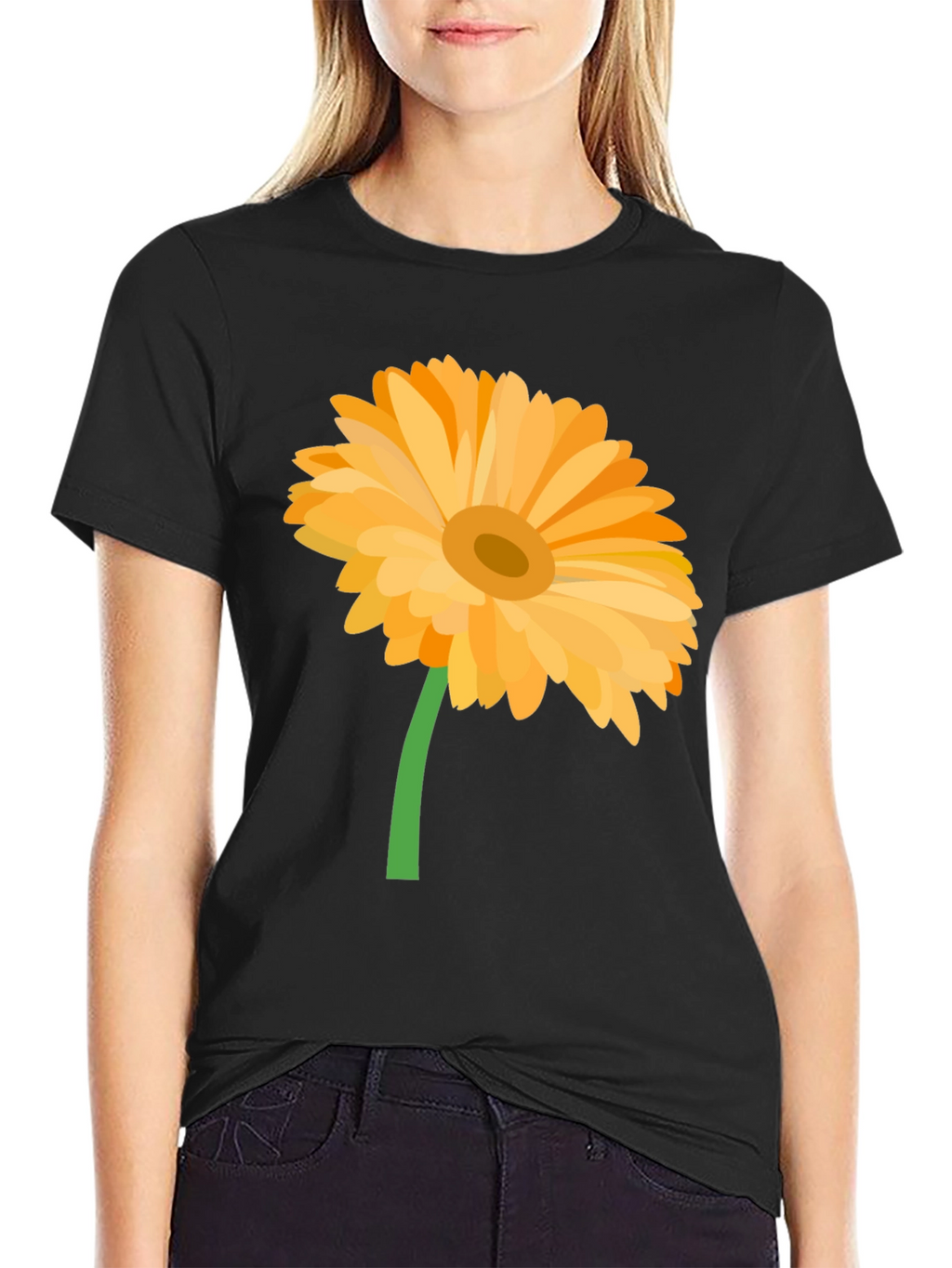 Gerbera Flower Graphic T-Shirt - Stylish Casual Wear