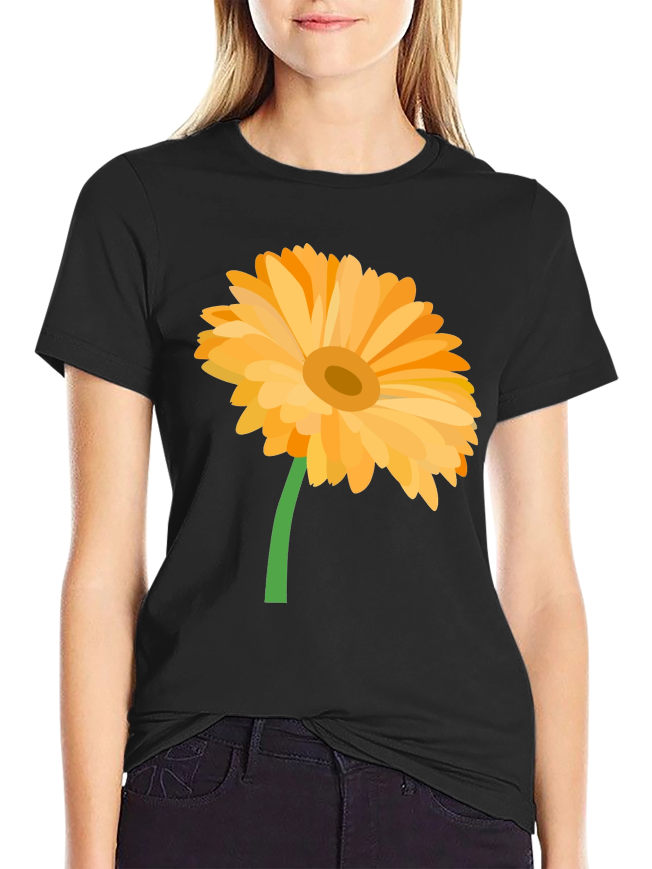 Gerbera Flower Graphic T-Shirt - Stylish Casual Wear
