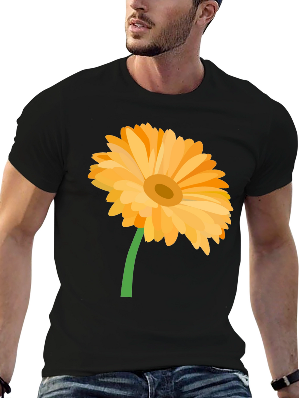 Gerbera Flower Graphic T-Shirt - Stylish Casual Wear