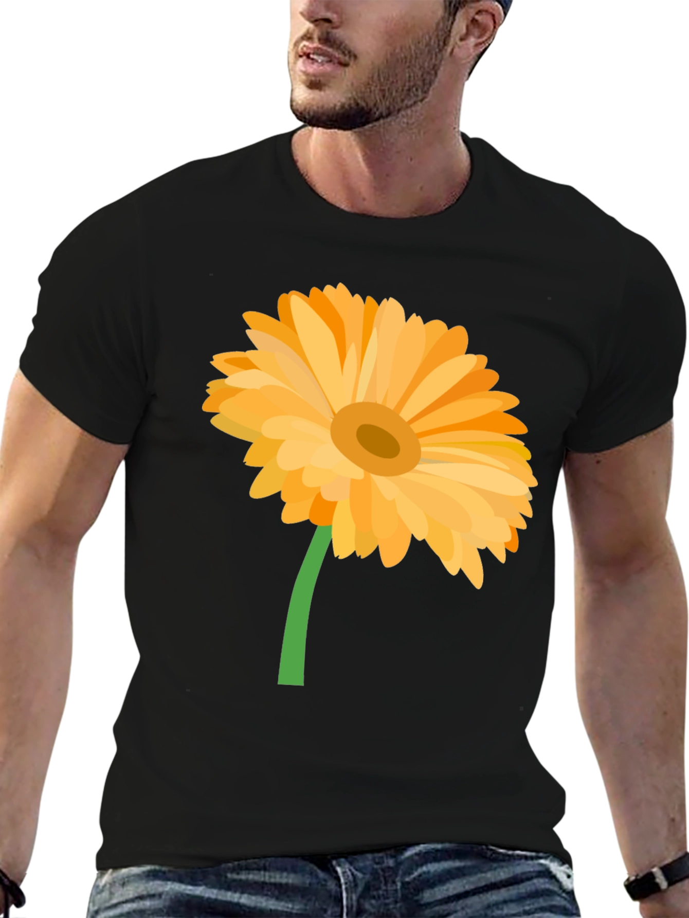 Gerbera Flower Graphic T-Shirt - Stylish Casual Wear