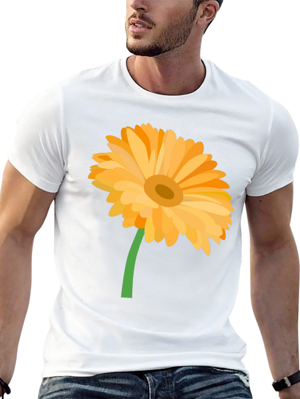 Gerbera Flower Graphic T-Shirt - Stylish Casual Wear