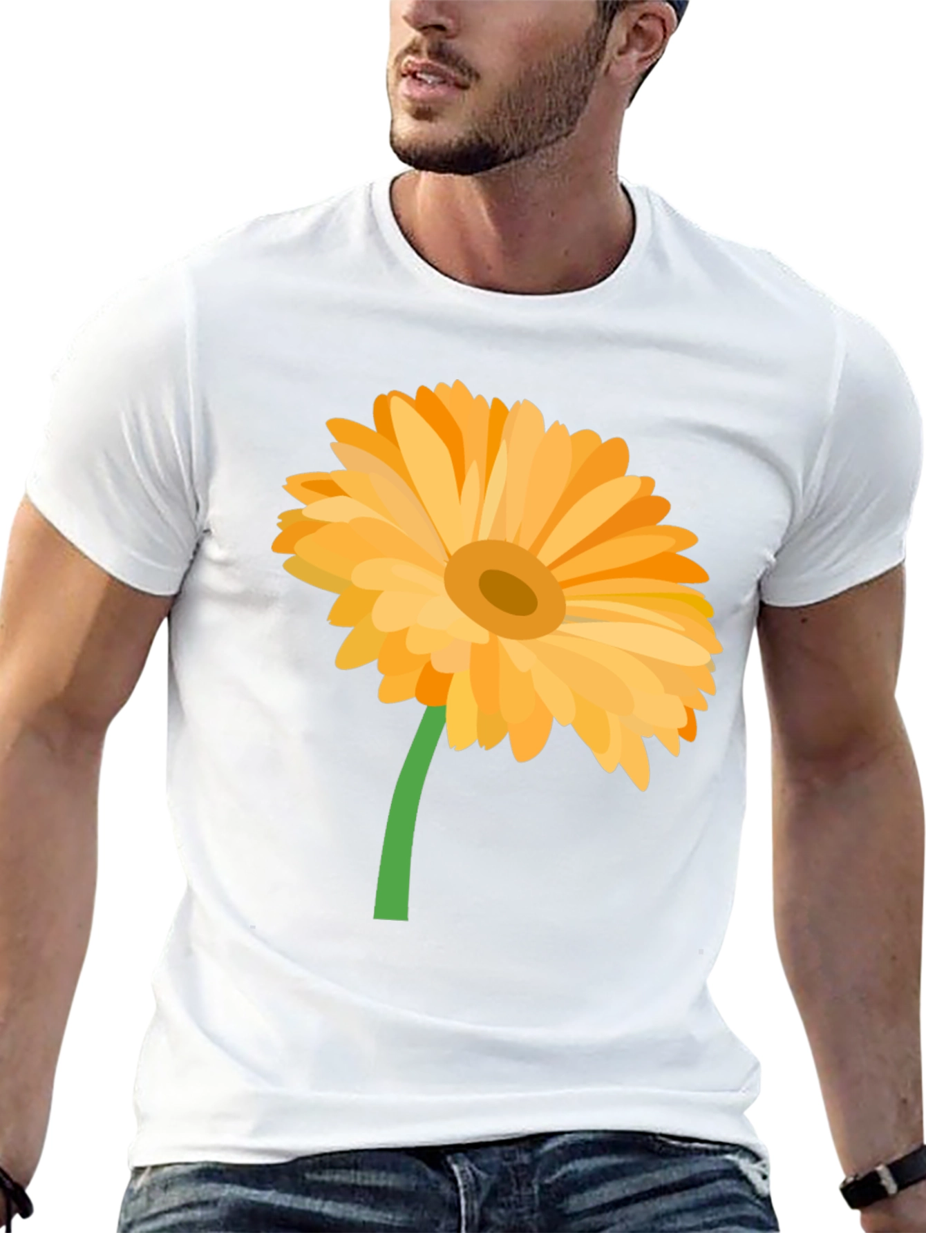 Gerbera Flower Graphic T-Shirt - Stylish Casual Wear