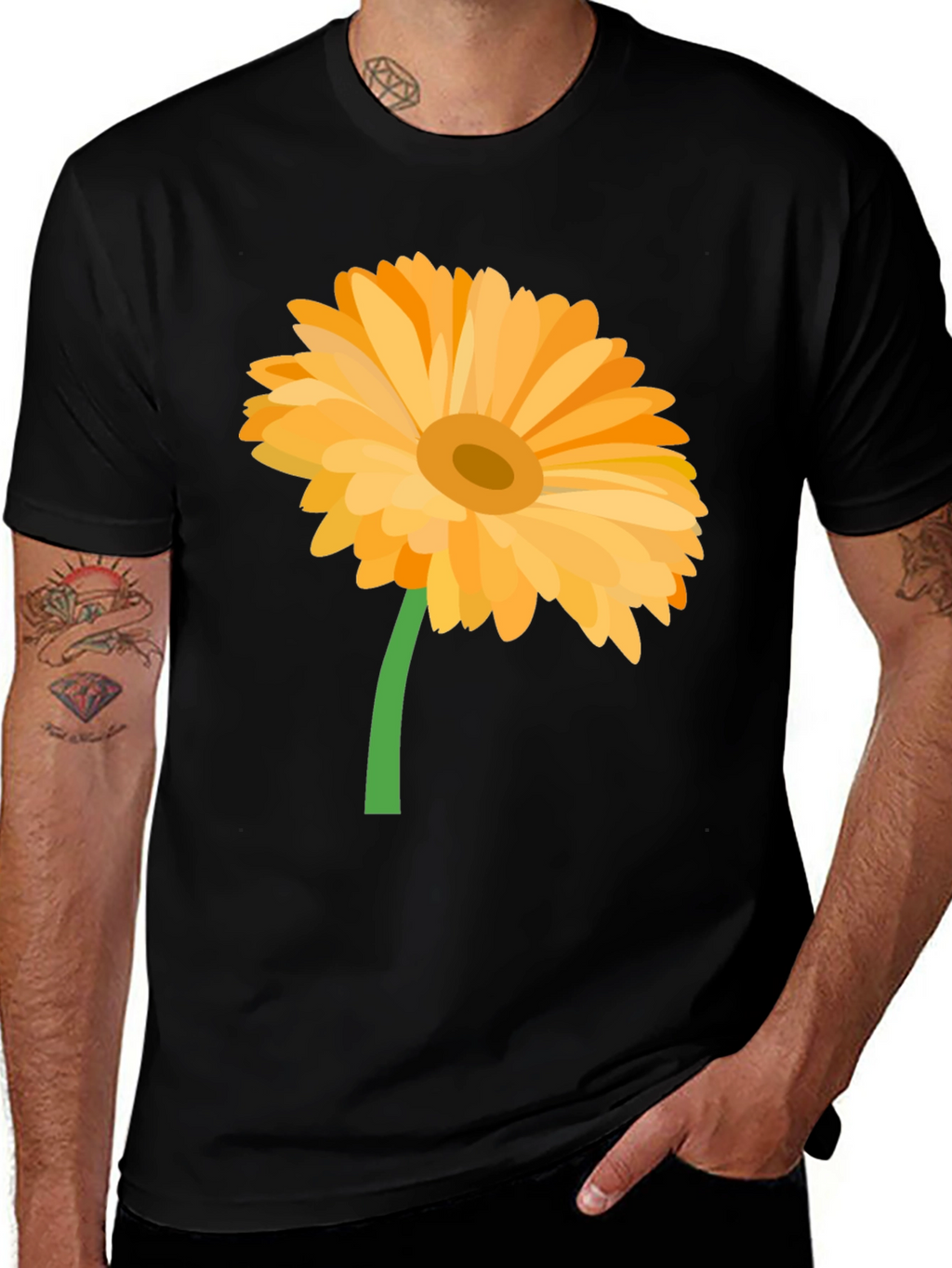 Gerbera Flower Graphic T-Shirt - Stylish Casual Wear