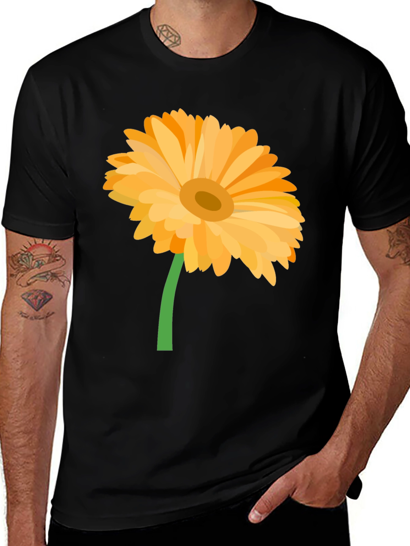 Gerbera Flower Graphic T-Shirt - Stylish Casual Wear